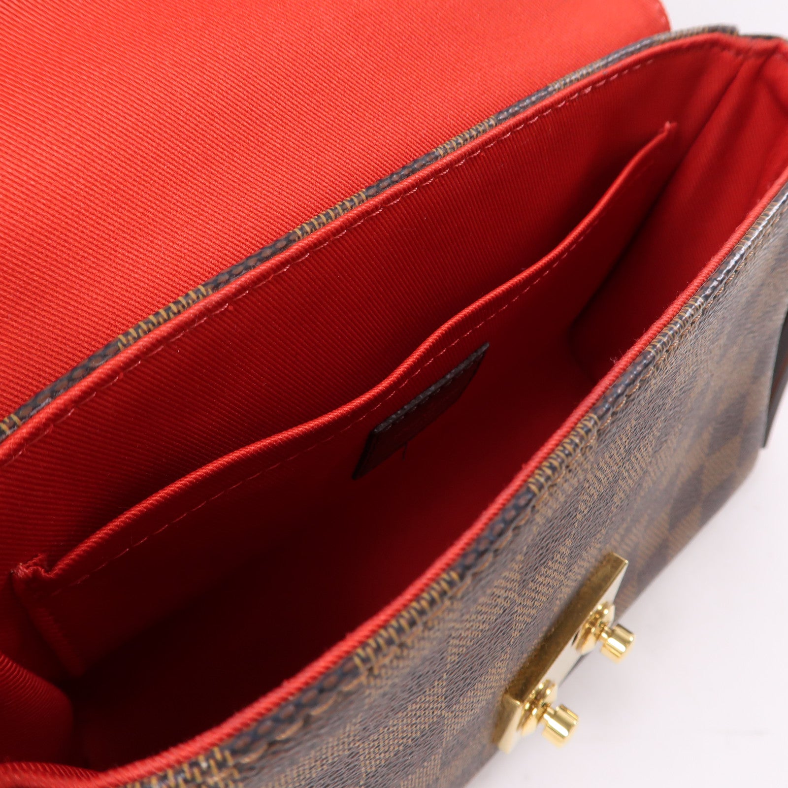 LOUIS VUITTON Damier Croisette金扣手挽肩背兩用袋啡色