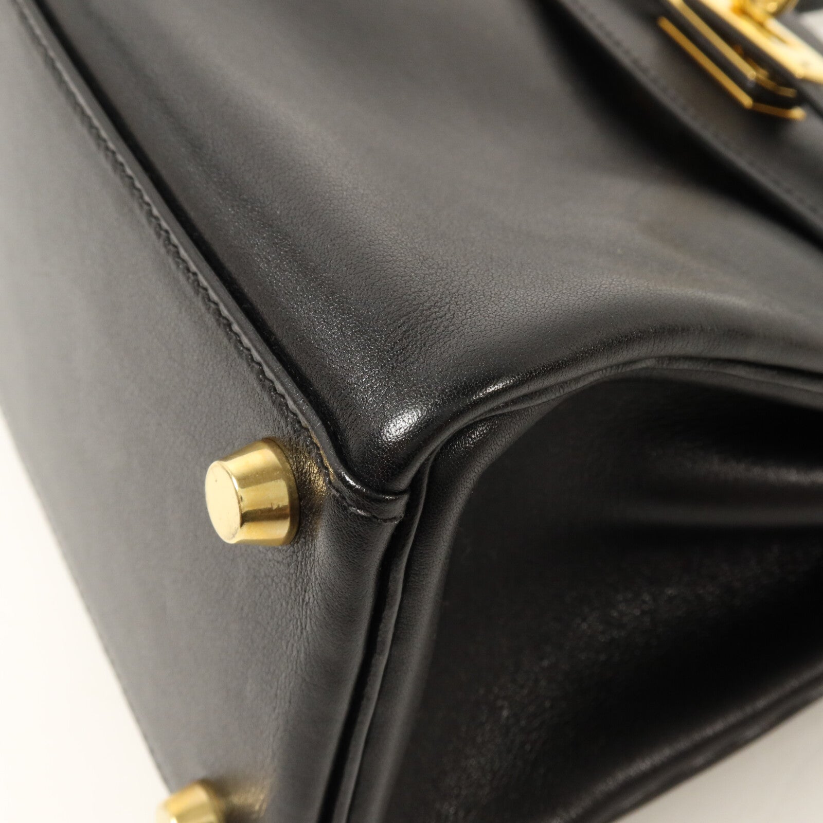 HERMES Gulliver皮革Vintage Mini Kelly手挽肩背兩用袋Noir
