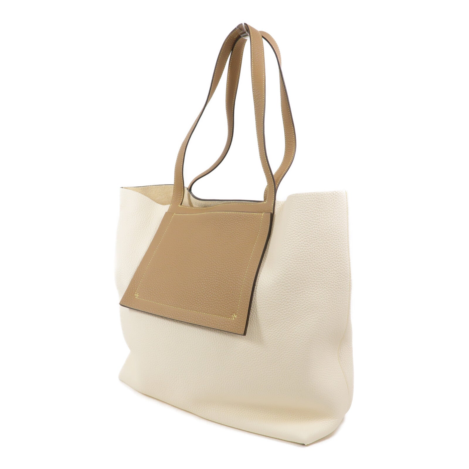 HERMES Togo皮革Cabasellier 46手挽袋Nata/Chai