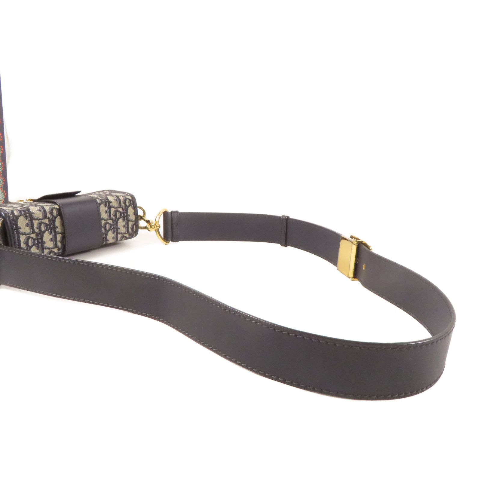 Dior 帆布30 Montaigne金扣肩背袋藍色