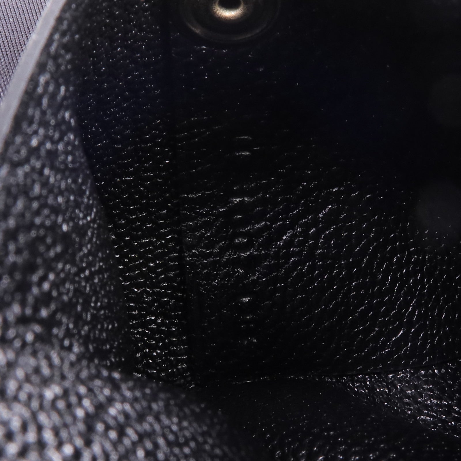 HERMES Chevre皮革Bastia零錢包Noir
