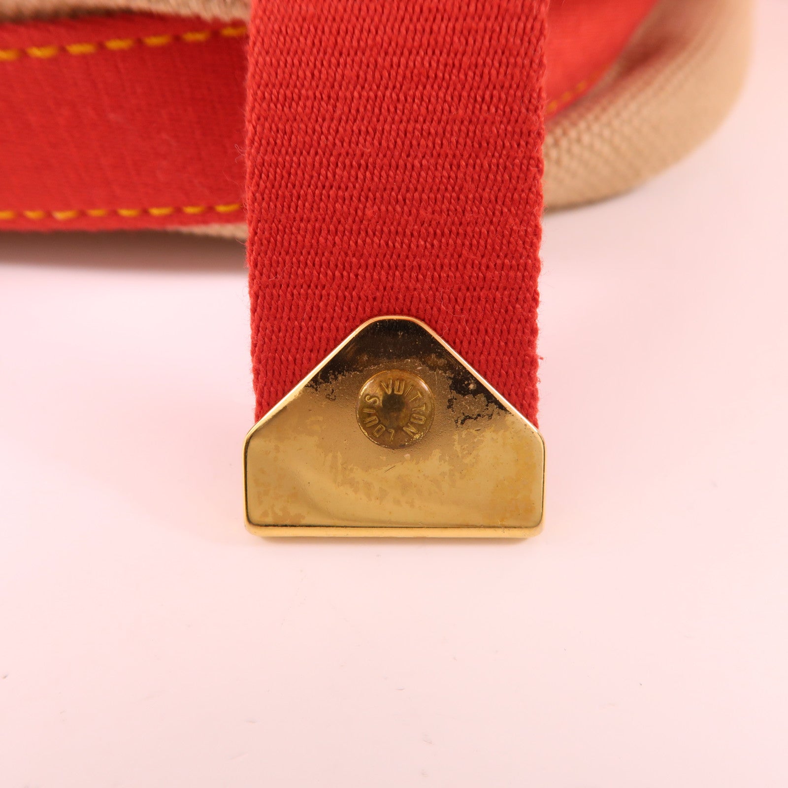 LOUIS VUITTON 帆布Antigua Besace PM金扣肩背袋