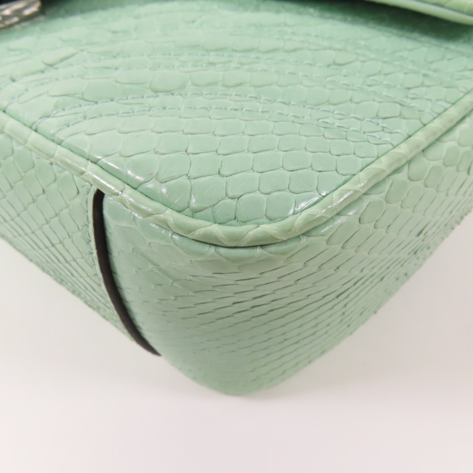 GUCCI 【激減優惠】蛇皮皮革GG Marmont銀扣鏈帶手挽肩背兩用袋