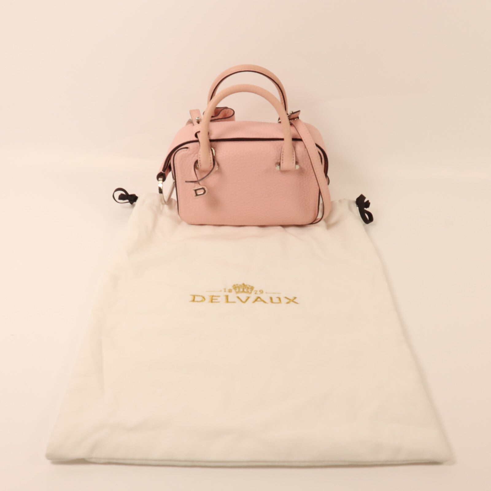 Delvaux 牛皮皮革Cool Box Mini銀扣手挽肩背兩用袋