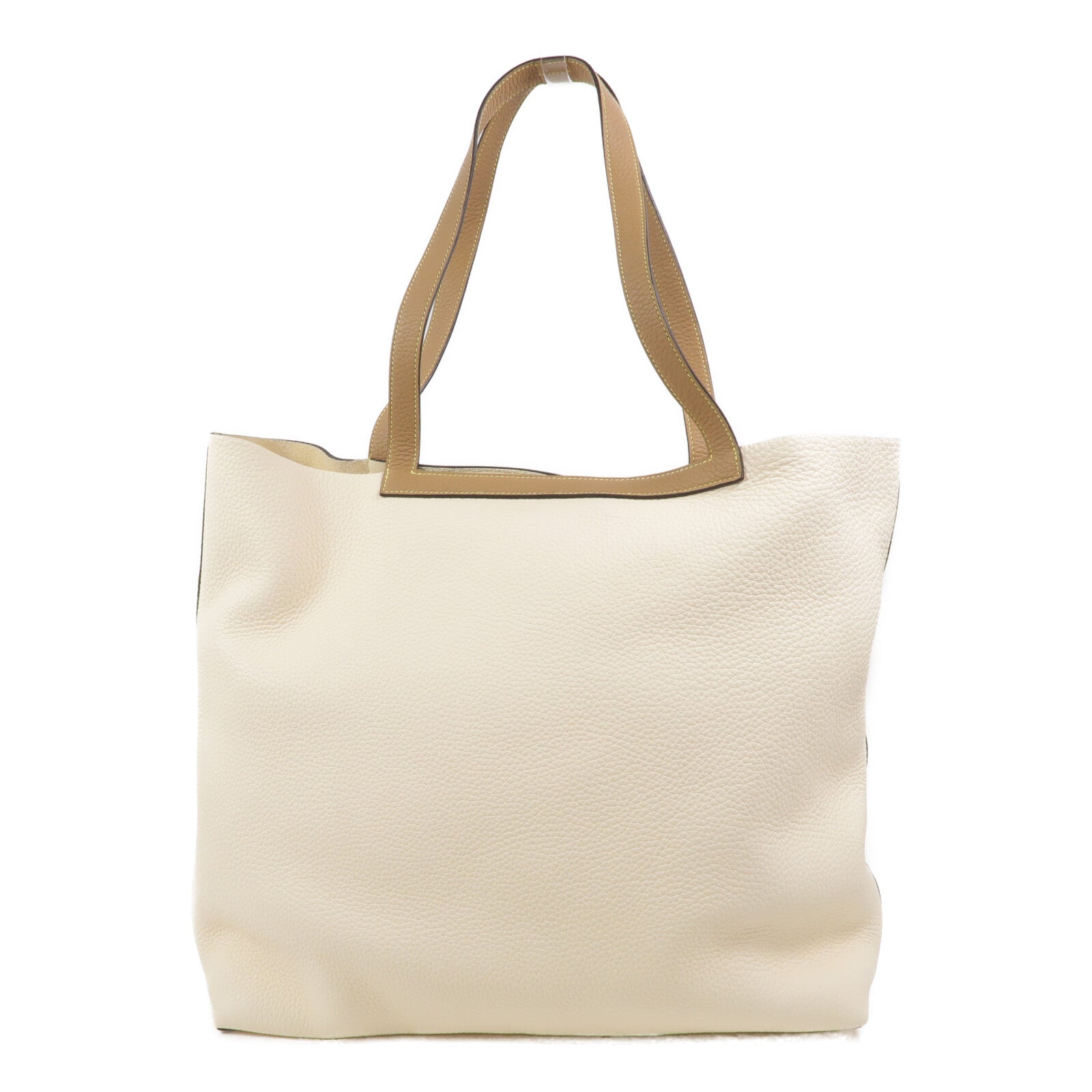 HERMES Togo皮革Cabasellier 46手挽袋Nata/Chai
