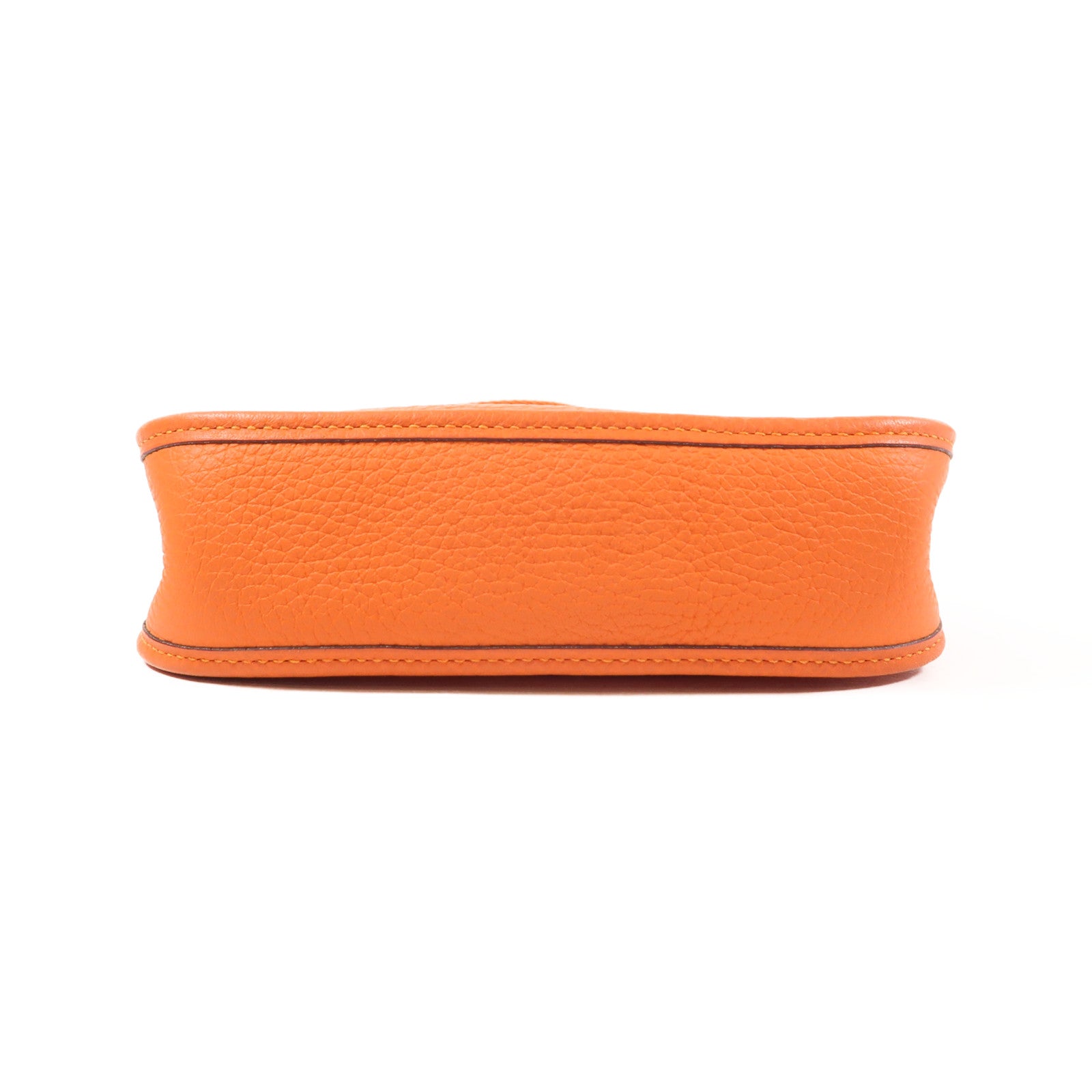 HERMES Clemence皮革Evelyne TPM銀扣肩背袋Orange