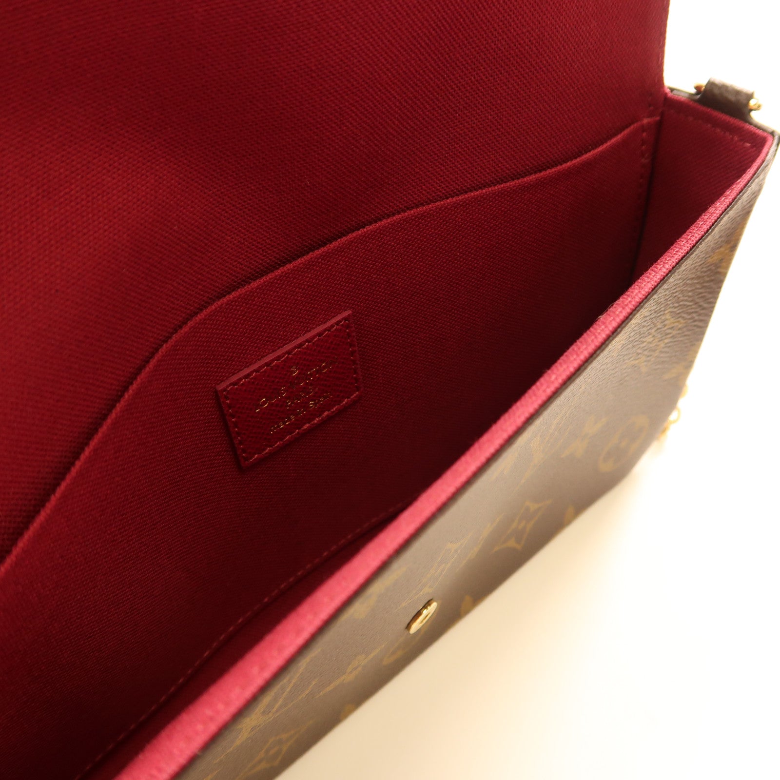 LOUIS VUITTON Monogram Pochette Felicie金扣鏈帶肩背袋啡色