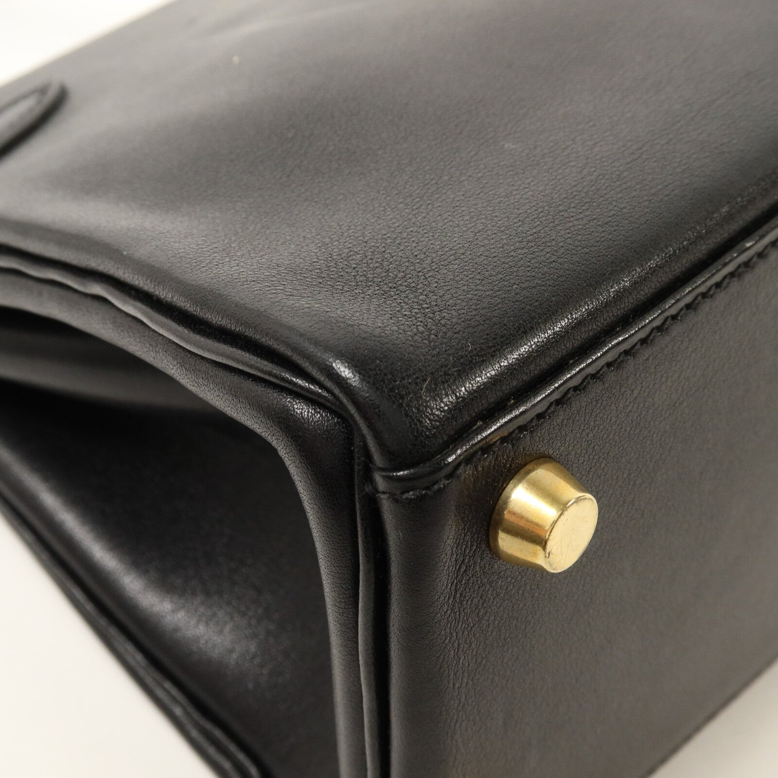 HERMES Gulliver皮革Vintage Mini Kelly手挽肩背兩用袋Noir