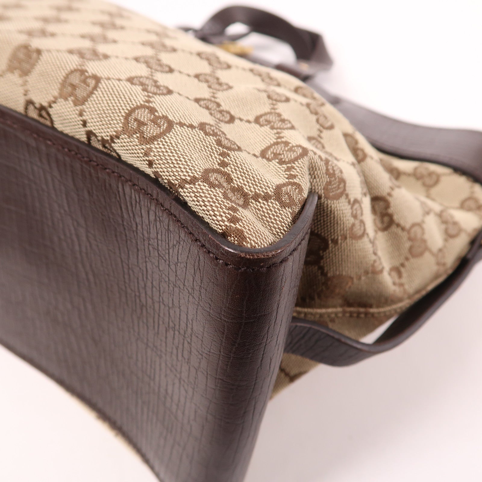 GUCCI 【激減優惠】帆布/皮革Hand Bag金扣手挽袋