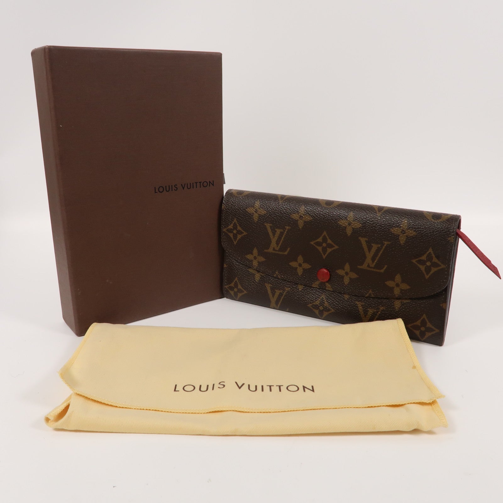 LOUIS VUITTON 【激減優惠】Monogram Emilie Wallet金扣長錢包啡色