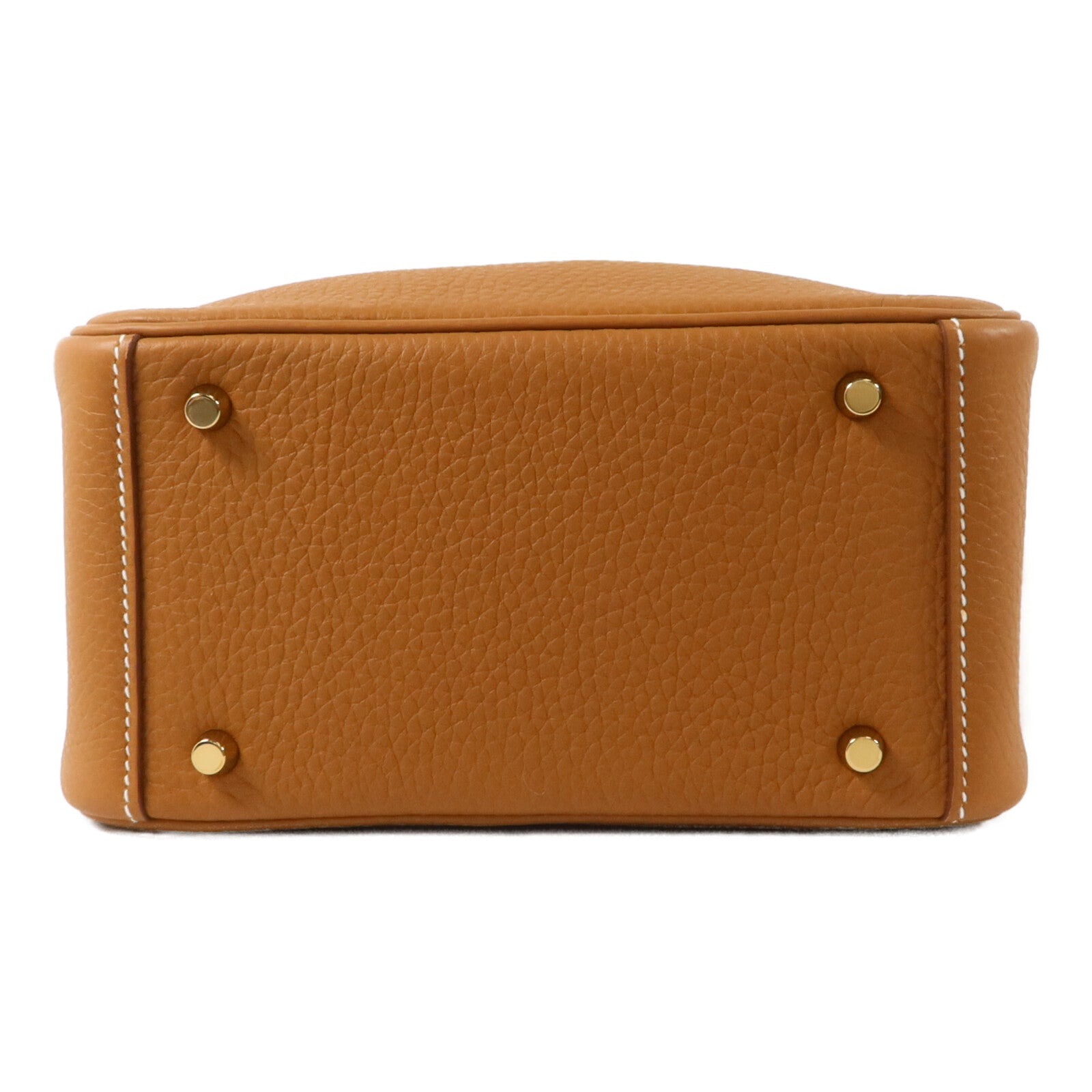 HERMES Clemence皮革Mini Lindy金扣手挽肩背兩用袋Gold