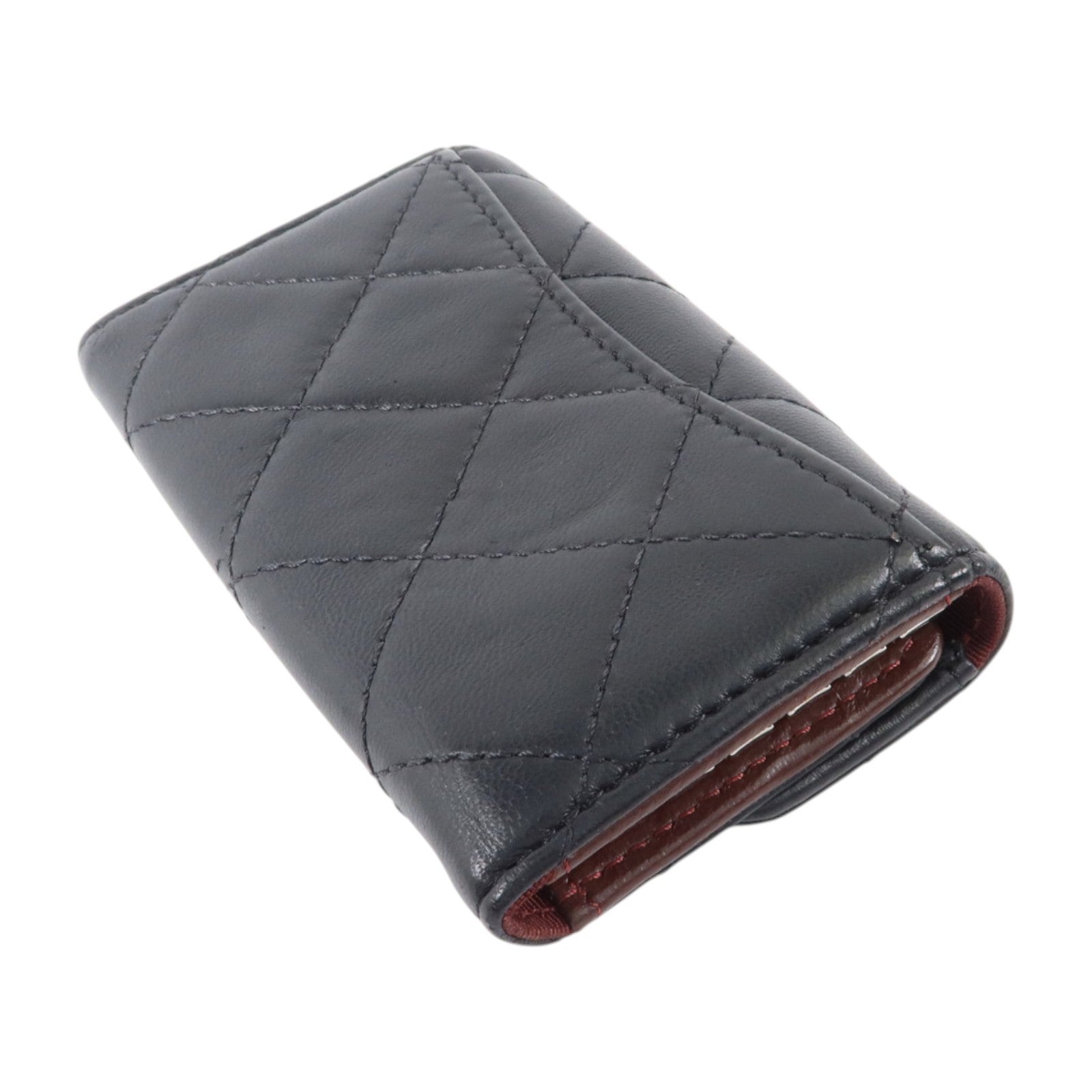 CHANEL 羊皮皮革Key Case銀扣鎖匙包
