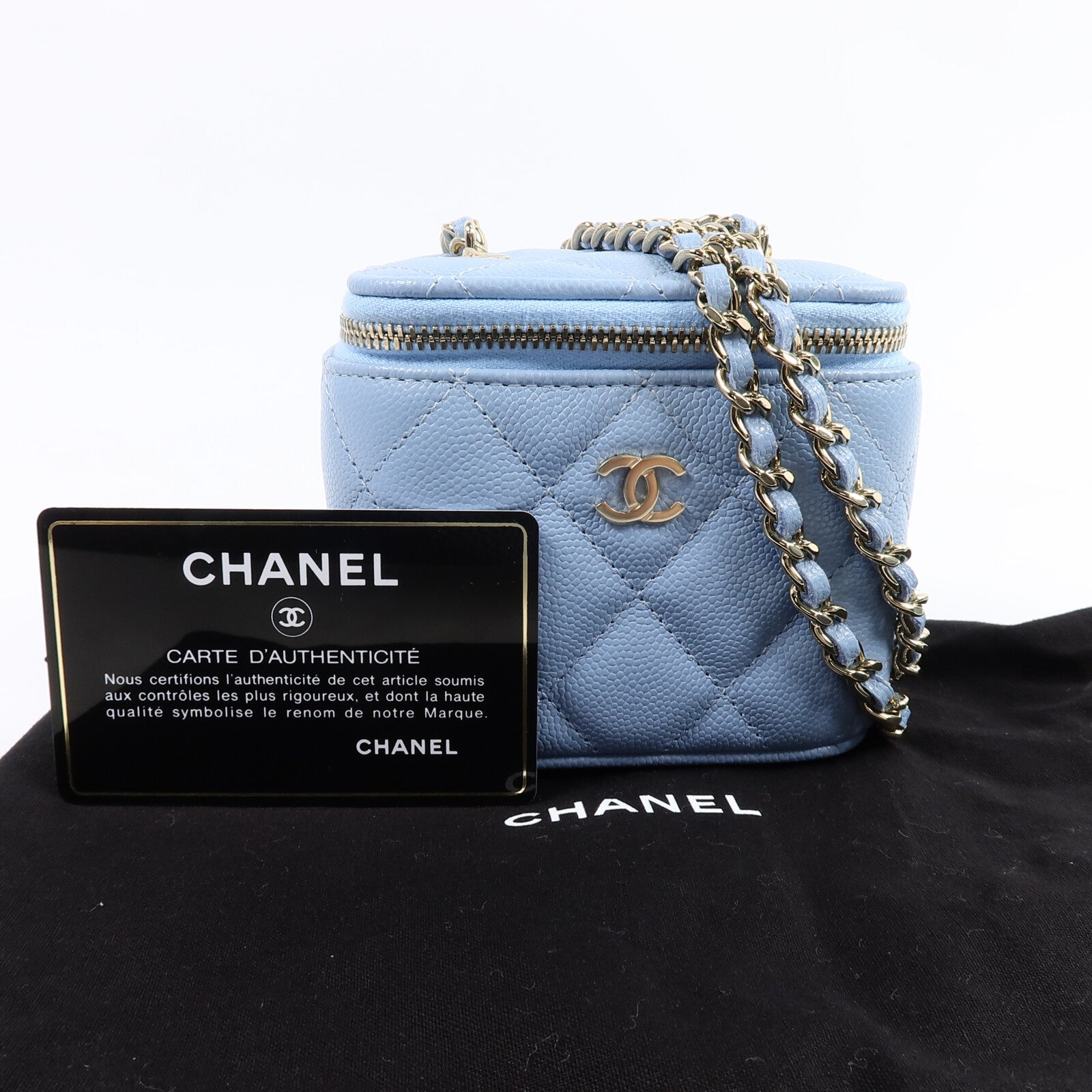 CHANEL 牛皮皮革Mini Vanity鏈帶肩背袋