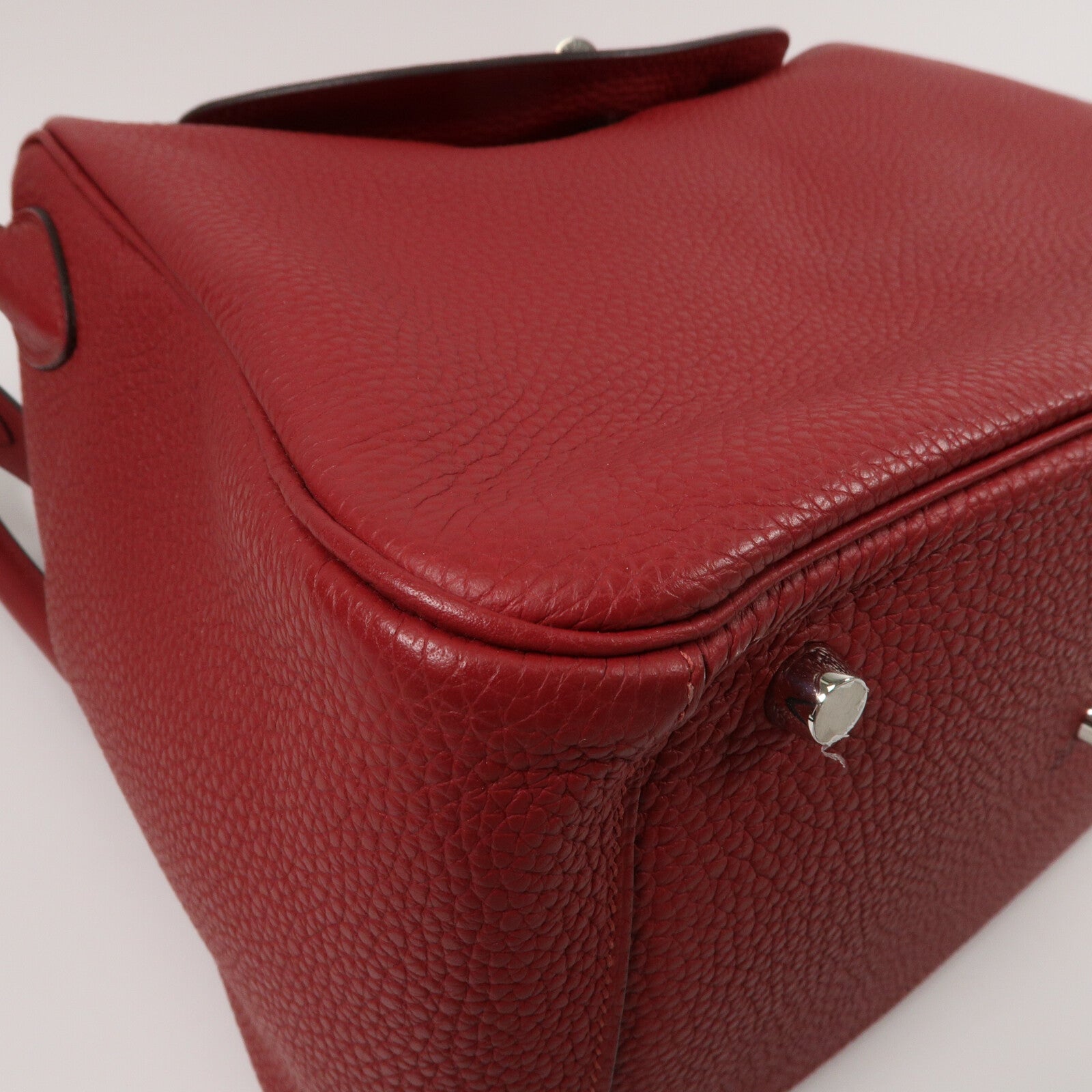 HERMES Clemence皮革Lindy 30手挽肩背兩用袋Rubis