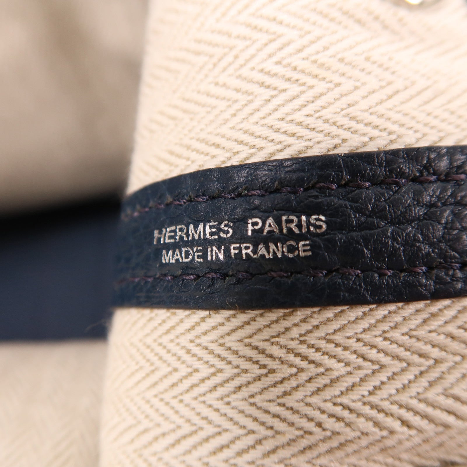 HERMES Negonda皮革Garden Party TPM銀扣手挽袋Bleu De Prusse
