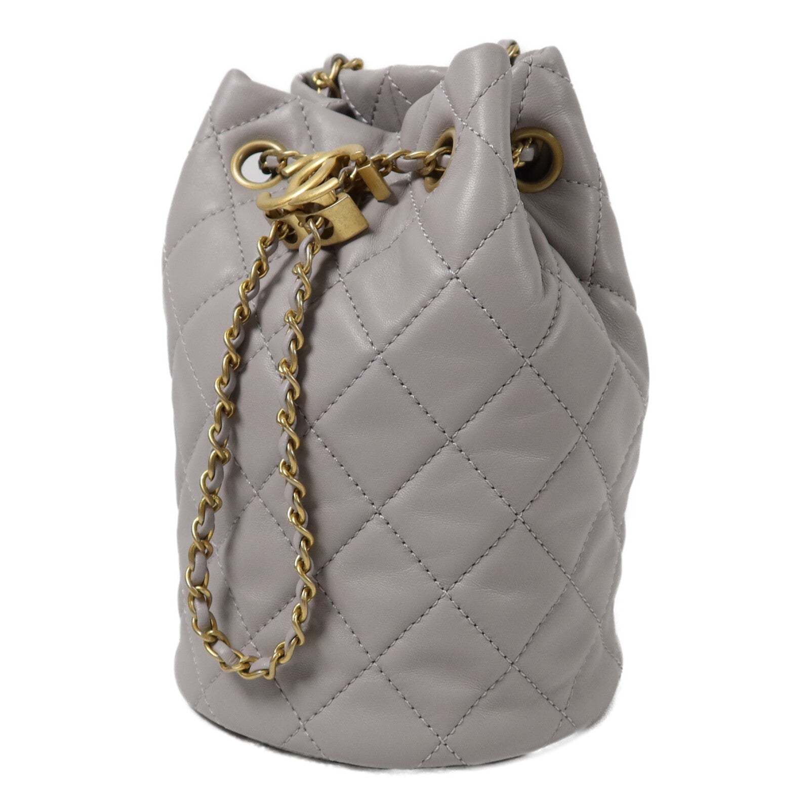 CHANEL 羊皮皮革Pearl Crush Bucket Bag鏈帶肩背袋