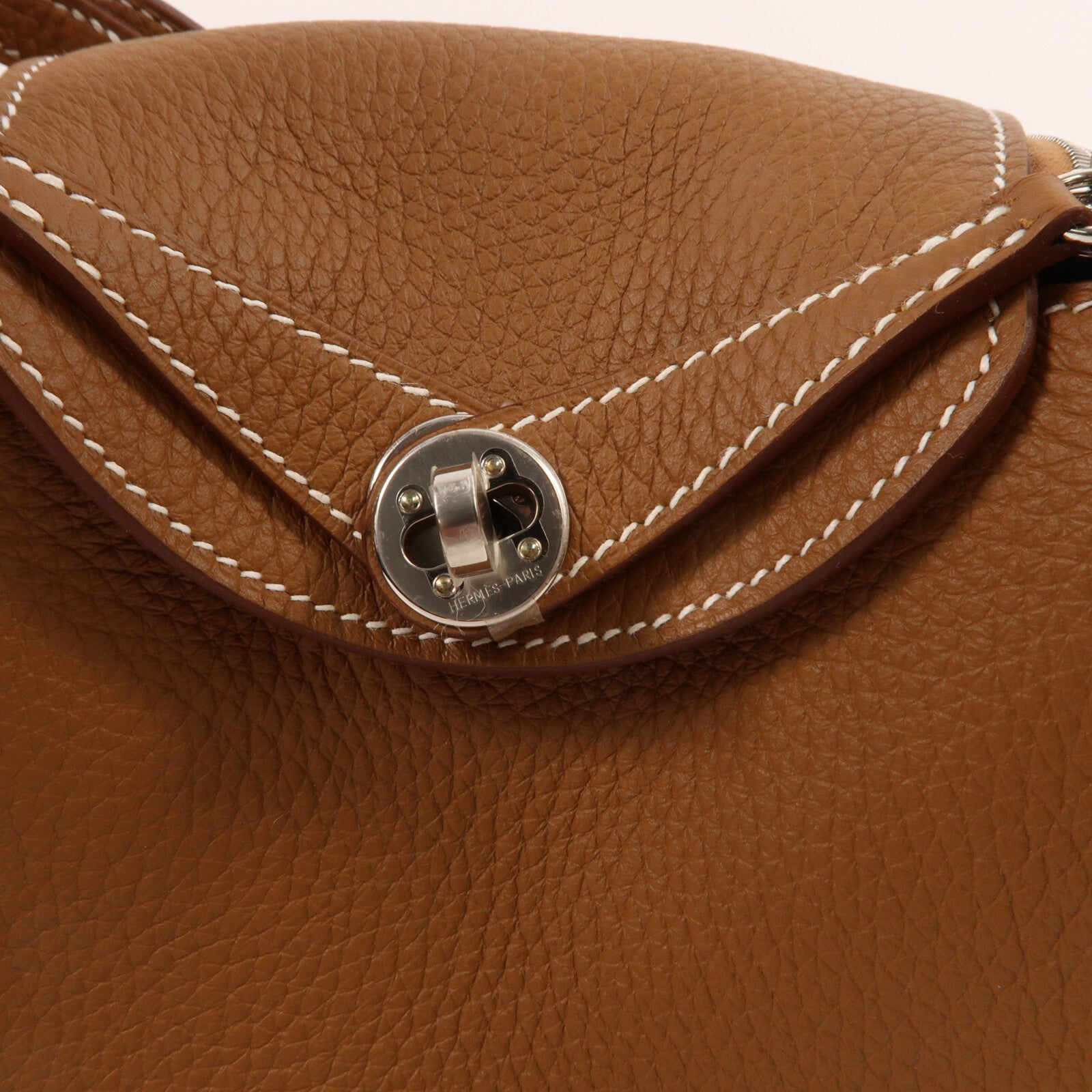 HERMES Clemence皮革Mini Lindy手挽肩背兩用袋Gold