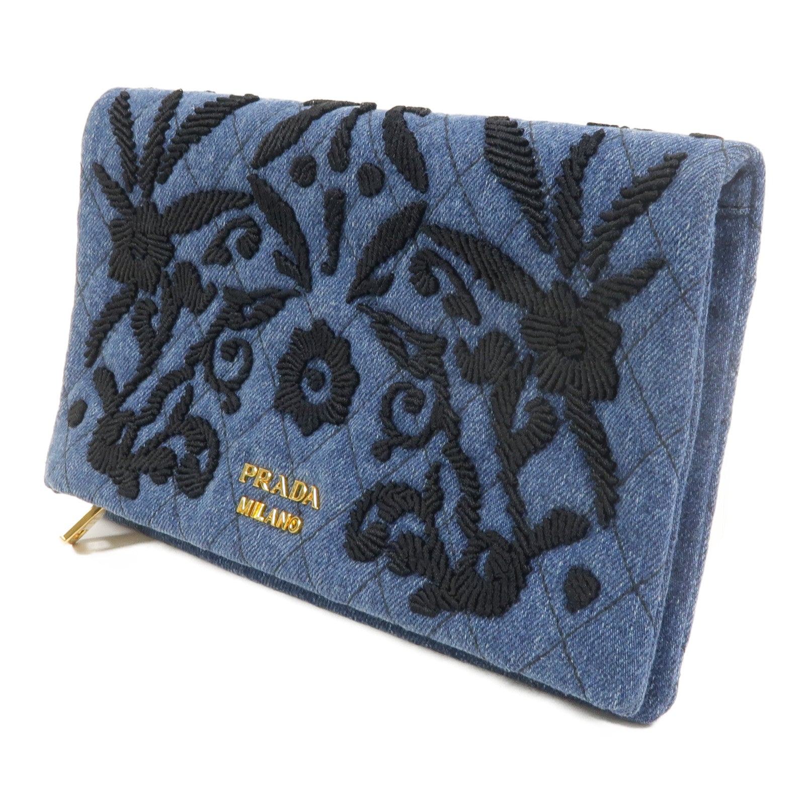 PRADA 牛仔布Clutch手拿包