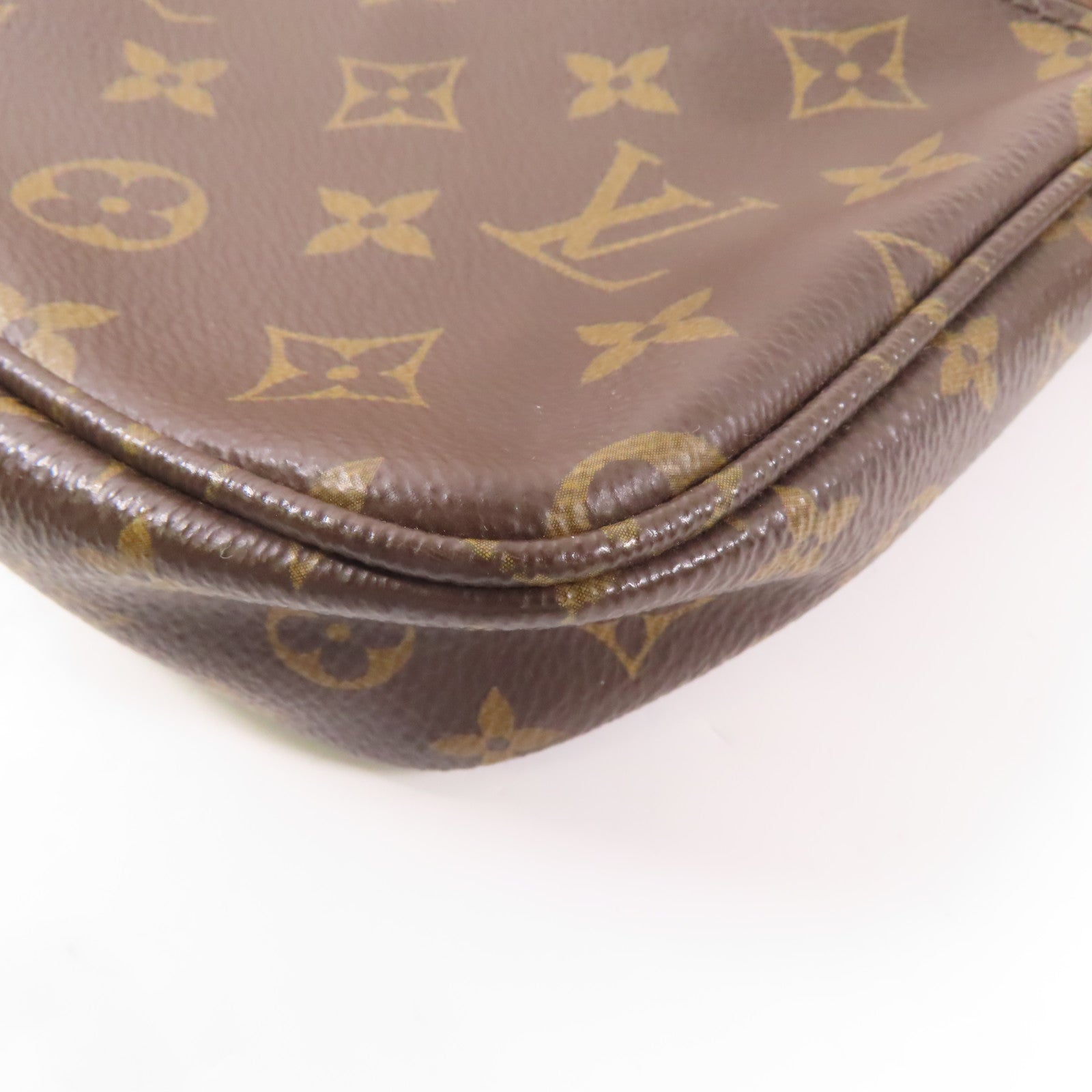 LOUIS VUITTON Monogram Multi Pochette Accessoires金扣肩背袋棕色