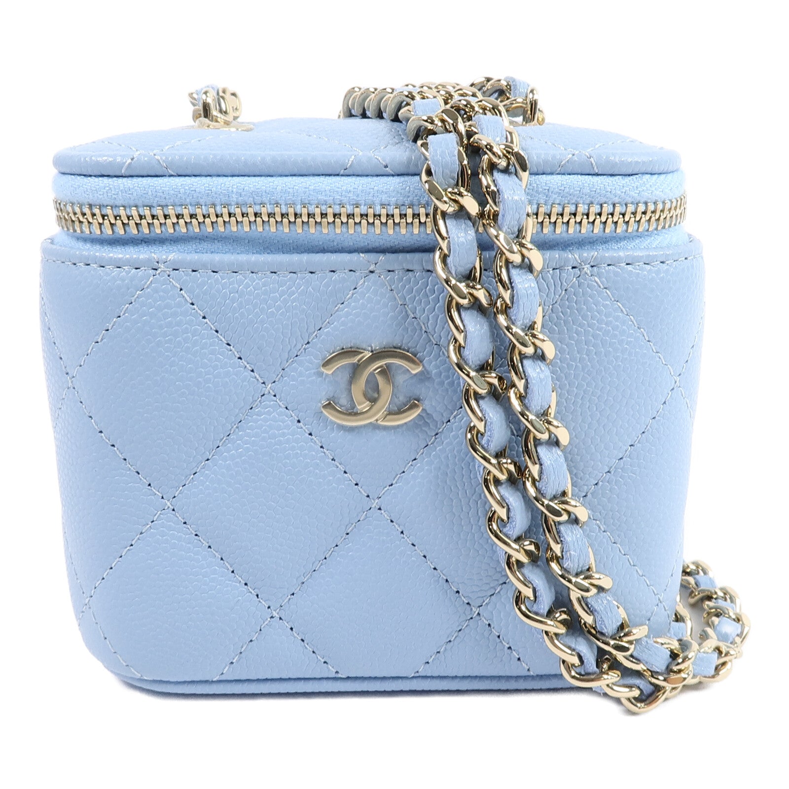 CHANEL 牛皮皮革Mini Vanity鏈帶肩背袋
