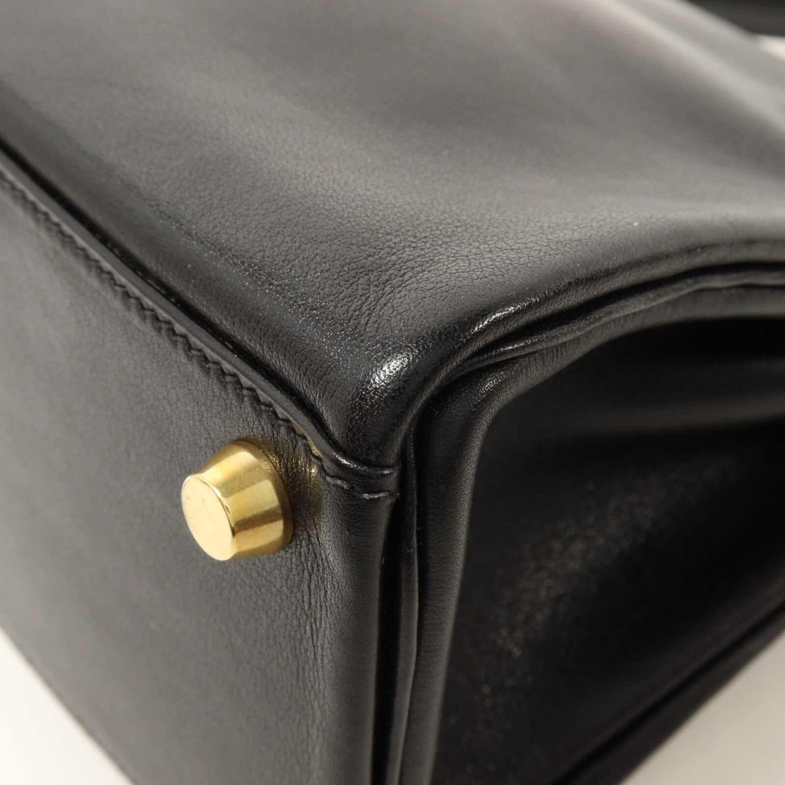 HERMES Gulliver皮革Vintage Mini Kelly手挽肩背兩用袋Noir