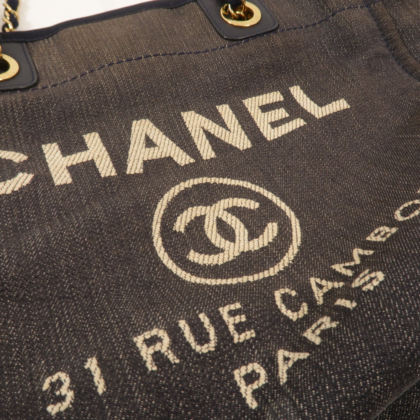 CHANEL 帆布Deauville Tote Small肩背袋