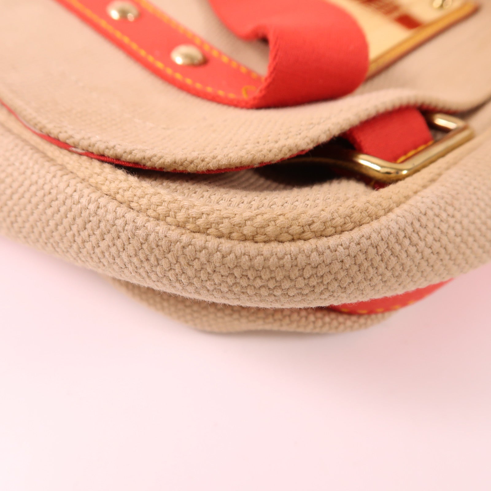 LOUIS VUITTON 帆布Antigua Besace PM金扣肩背袋