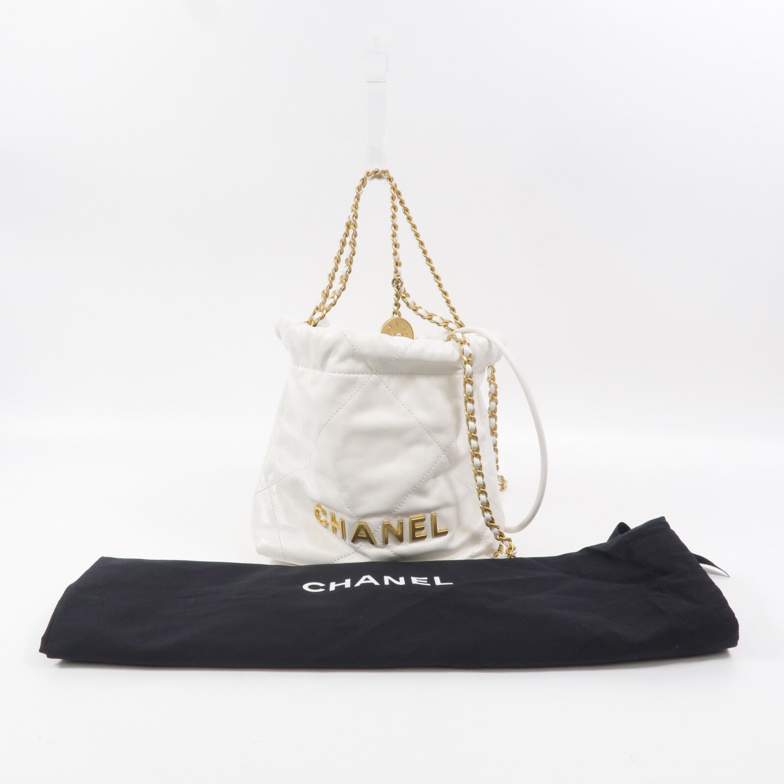 CHANEL 牛皮皮革Chanel 22 Mini鏈帶肩背袋