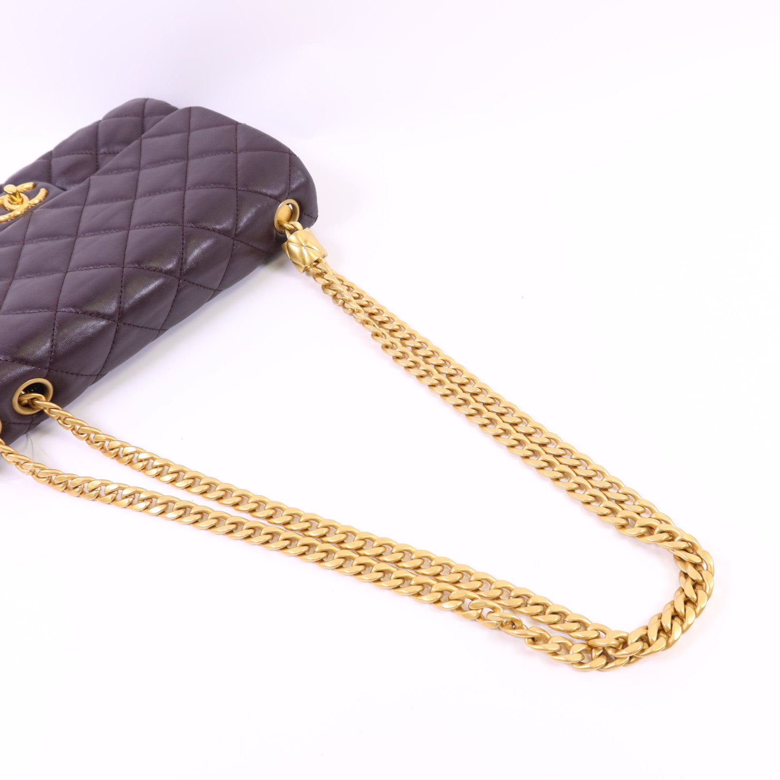 CHANEL 牛皮皮革Chain Shoulder Bag金扣鏈帶肩背袋