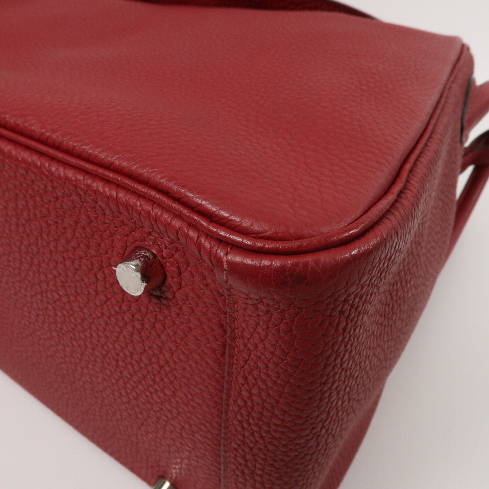 HERMES Clemence皮革Lindy 30手挽肩背兩用袋Rubis