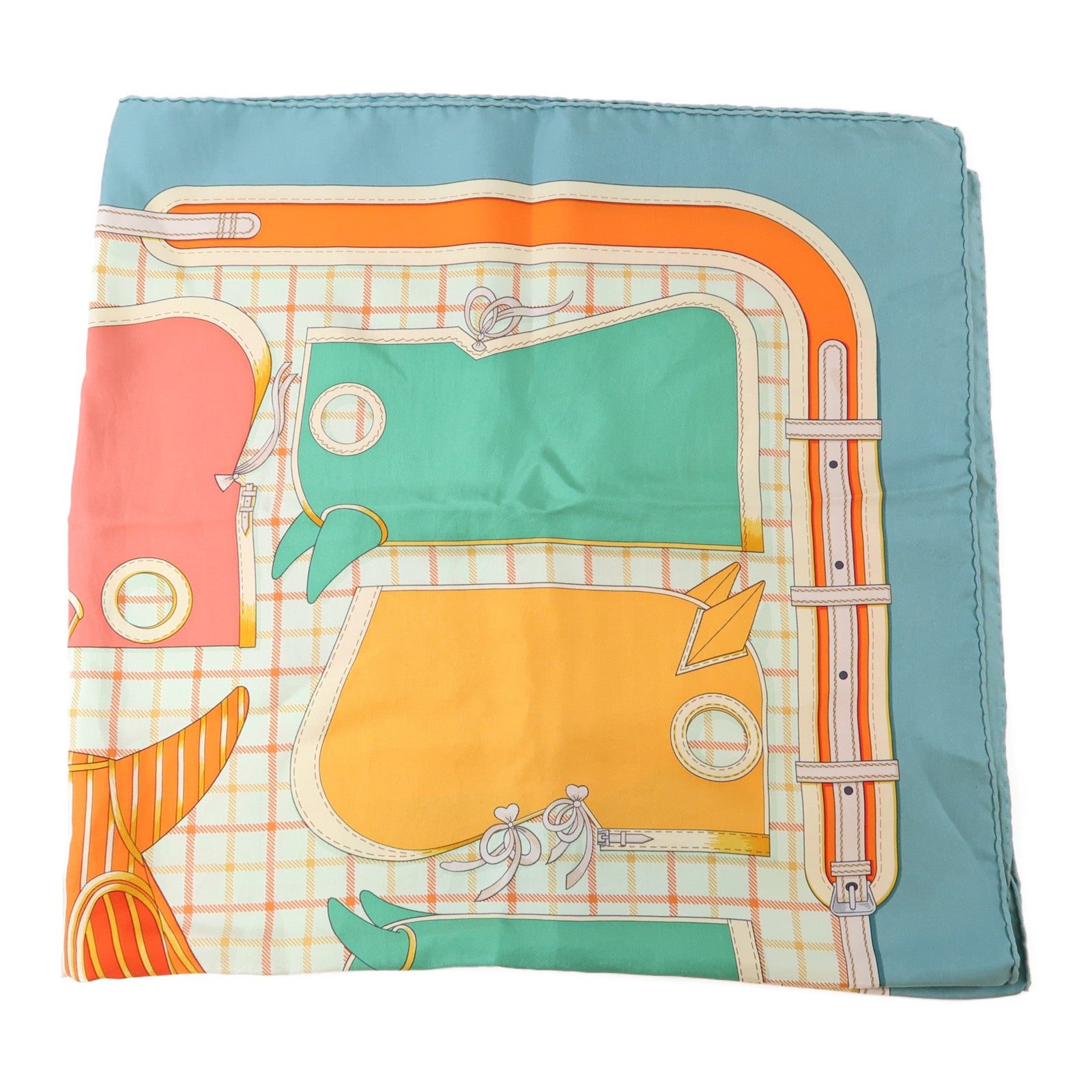 HERMES 絲質Scarf絲巾彩色