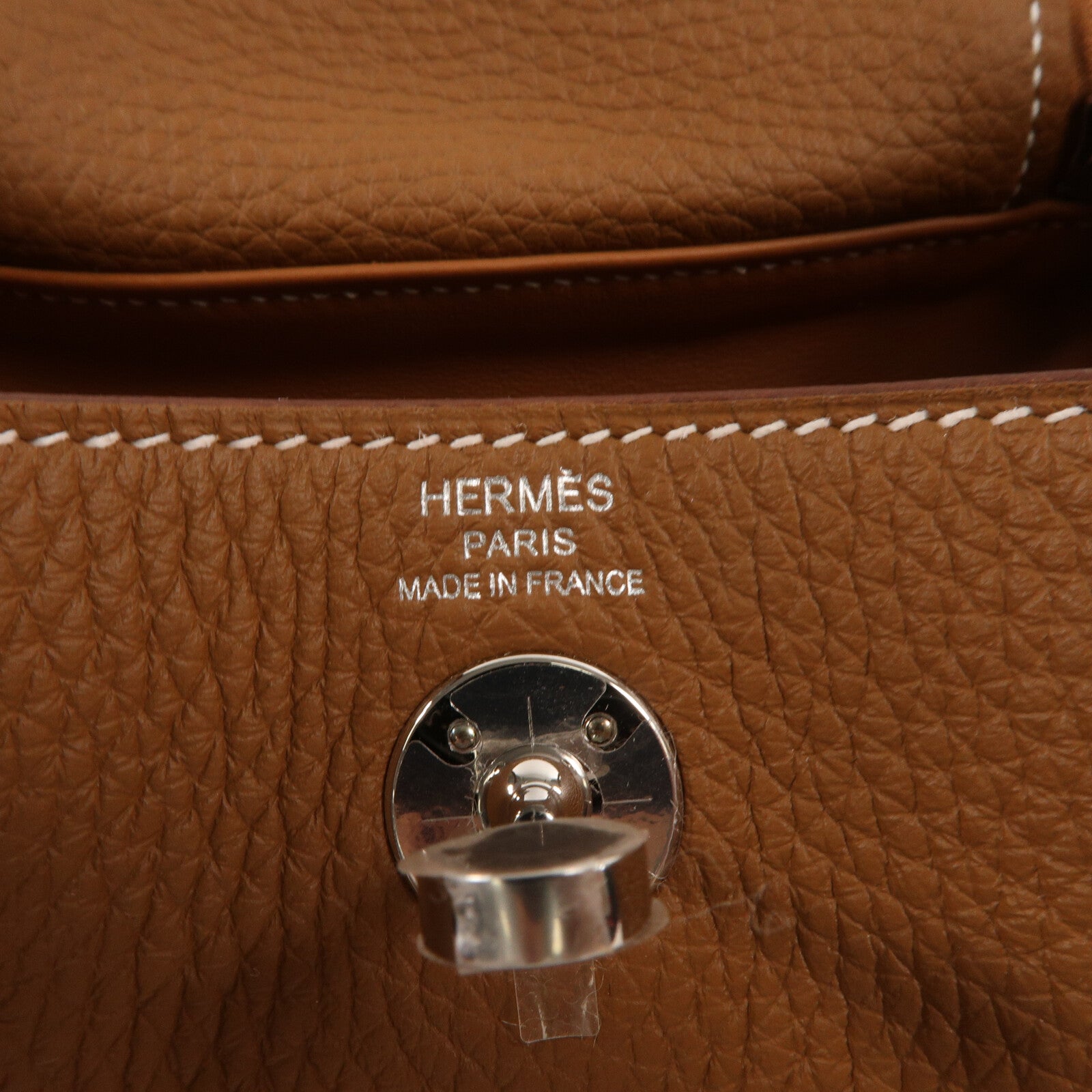 HERMES Clemence皮革Mini Lindy手挽肩背兩用袋Gold