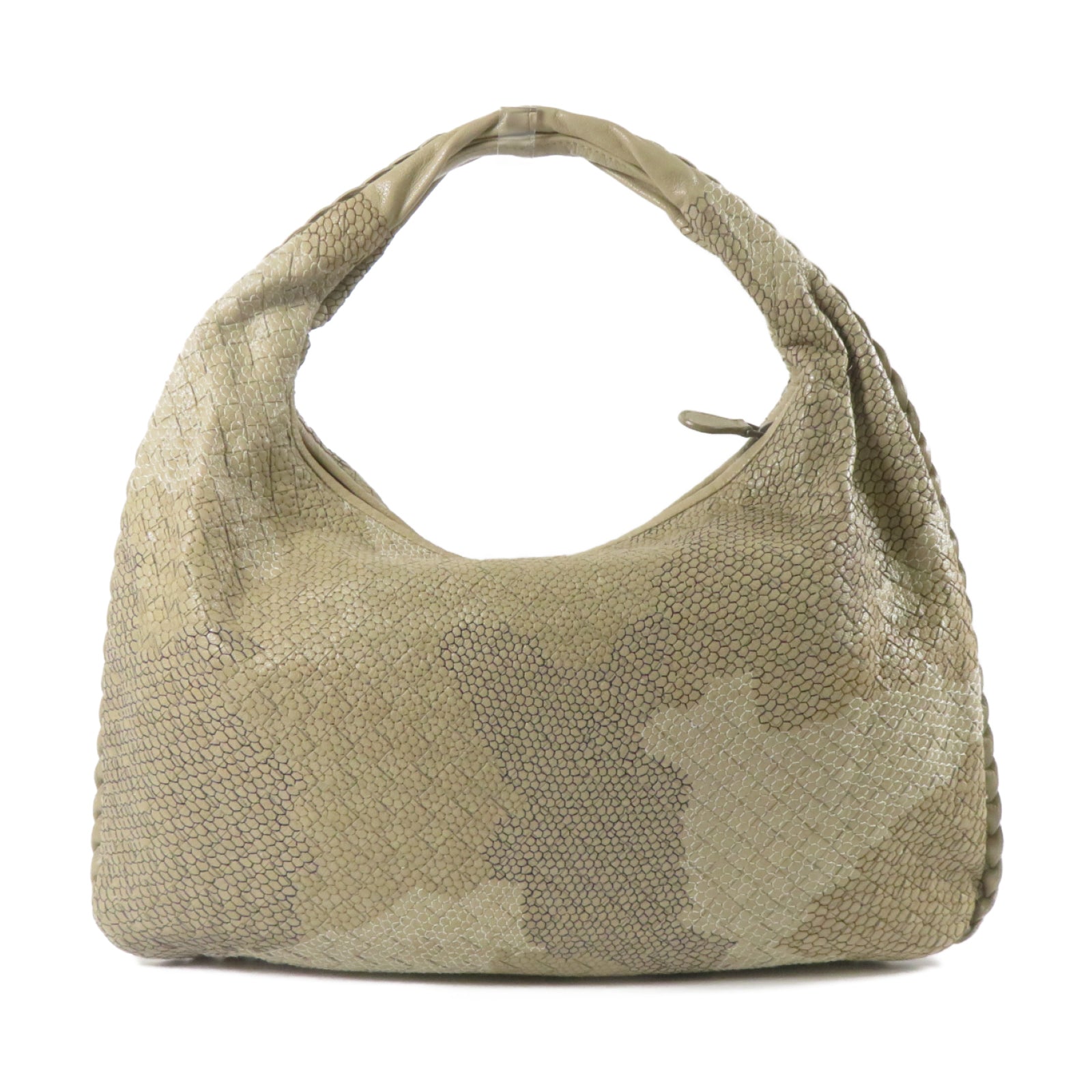 BOTTEGA VENETA 【激減優惠】牛皮皮革Hobo銀扣手挽袋米色