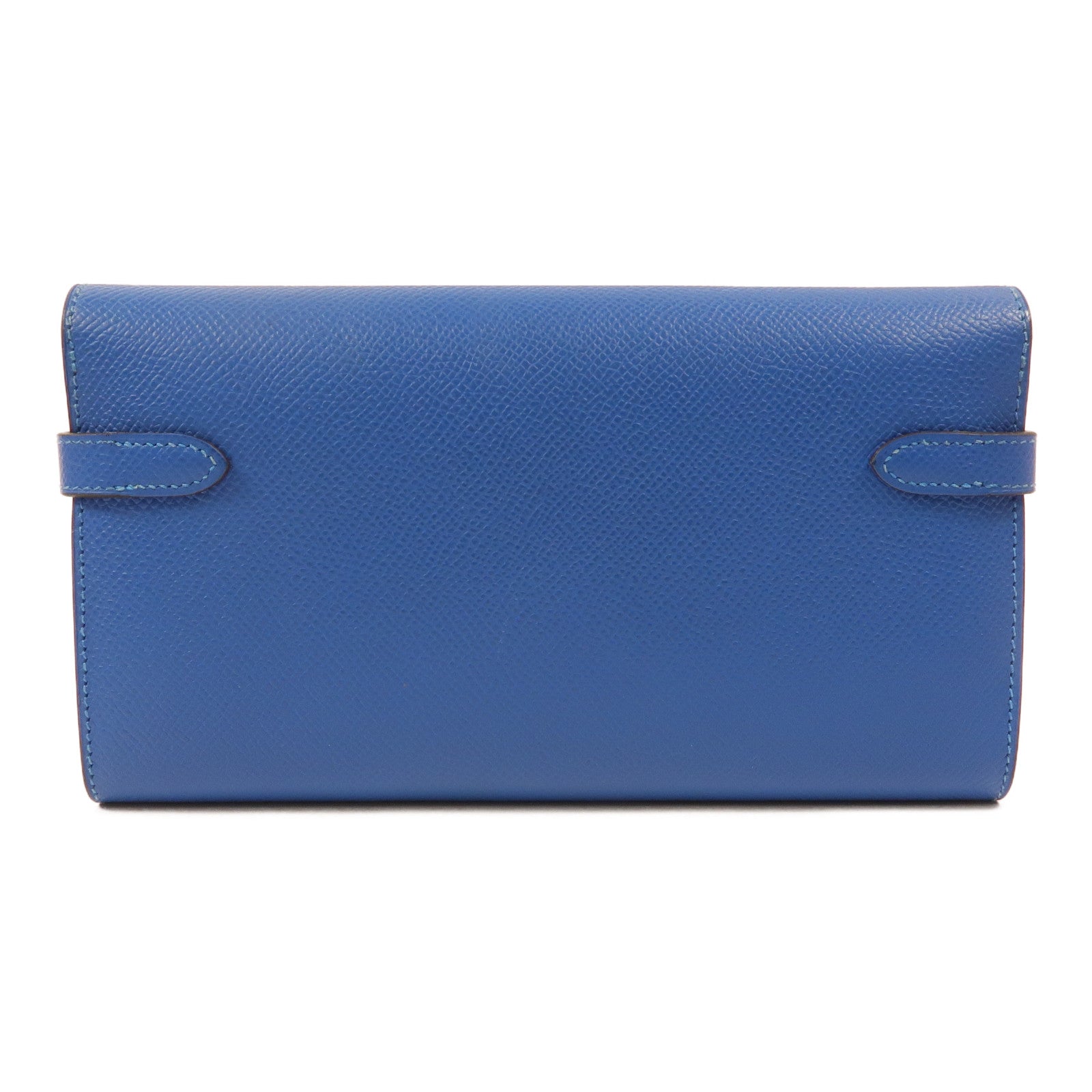 HERMES Epsom皮革Kelly Wallet長錢包Bleu Izmir