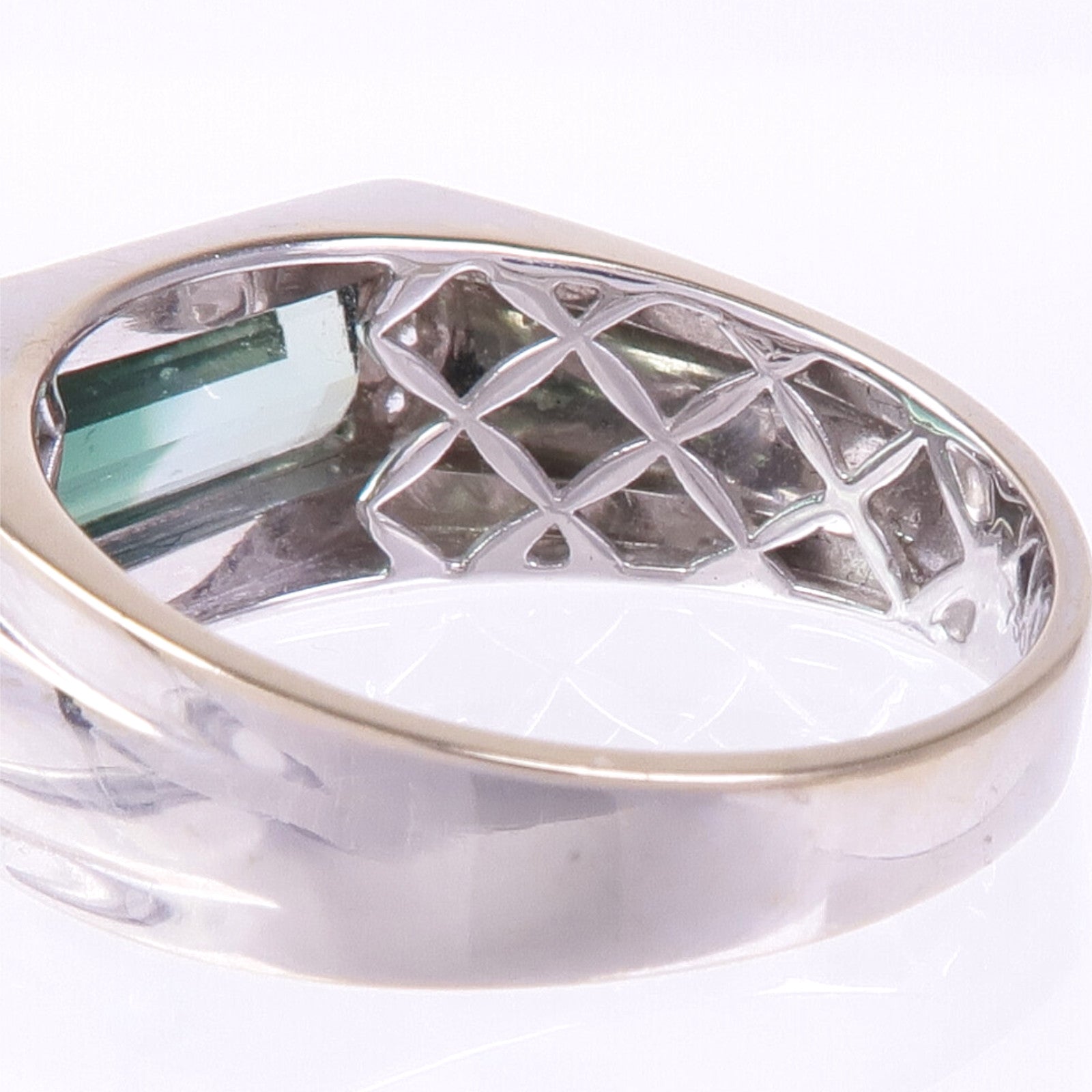 JEWELRY 18K白金Tourmaline Diamond Ring電氣石/鑽石戒指US#8.5