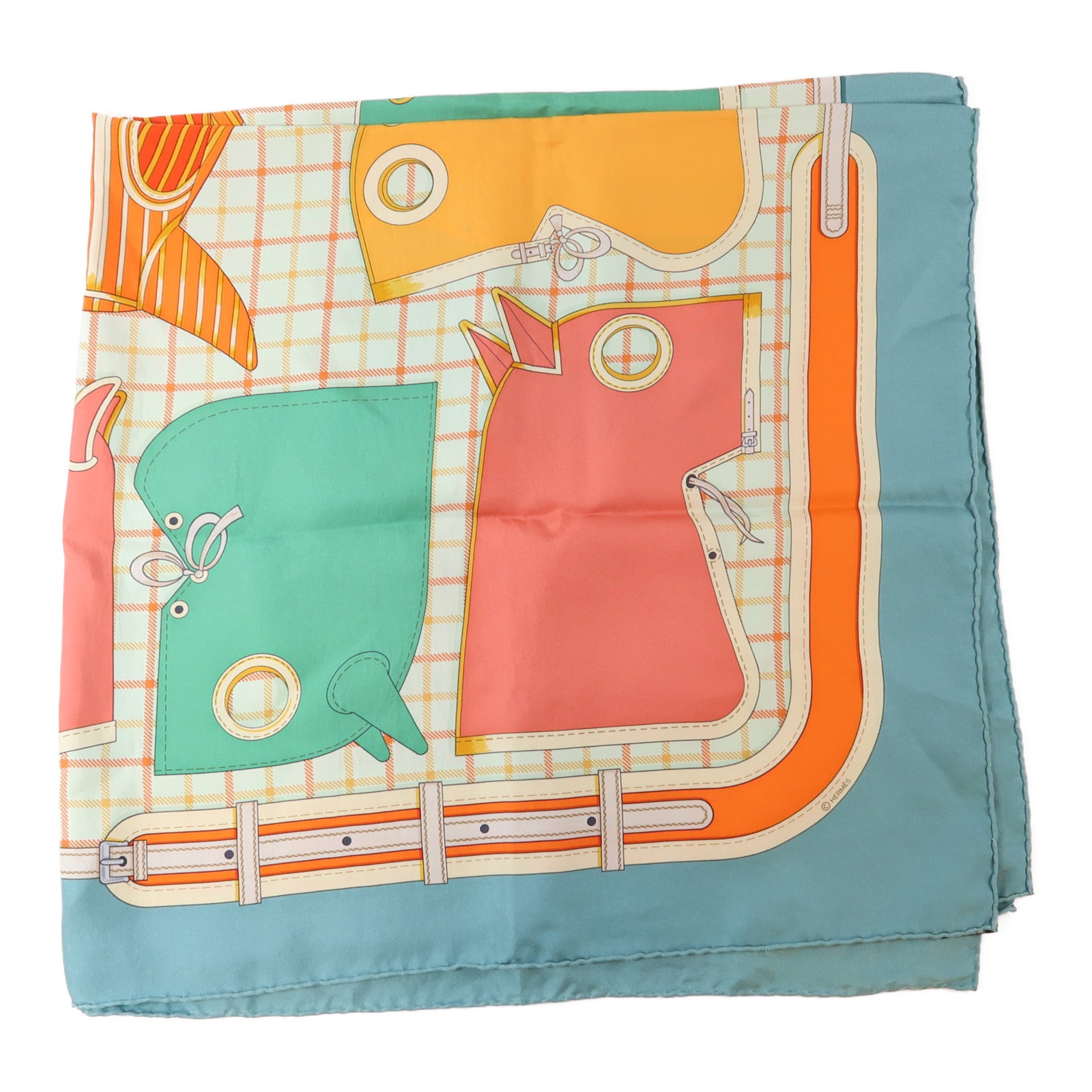HERMES 絲質Scarf絲巾彩色