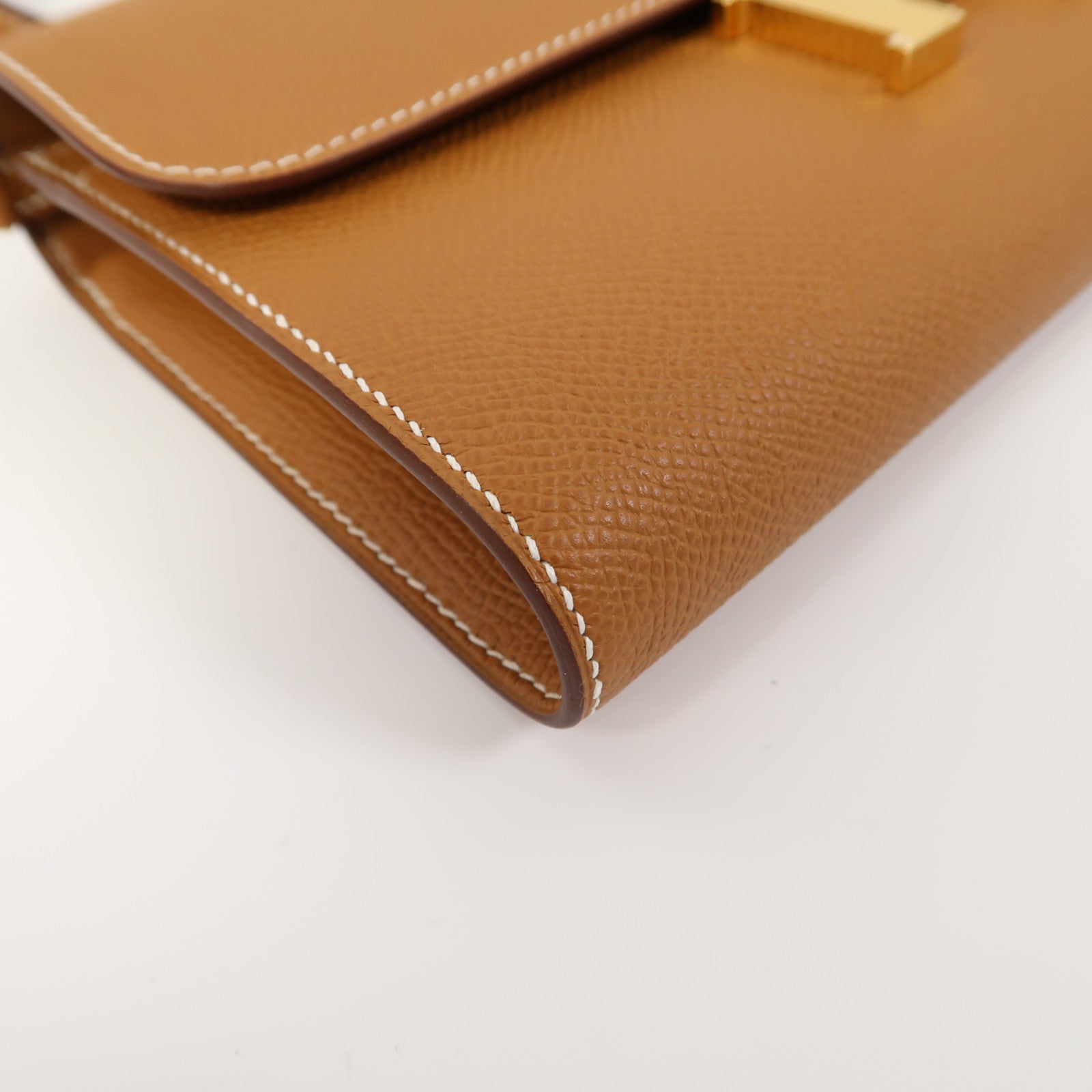 HERMES Epsom皮革Constance To Go金扣肩背袋金色