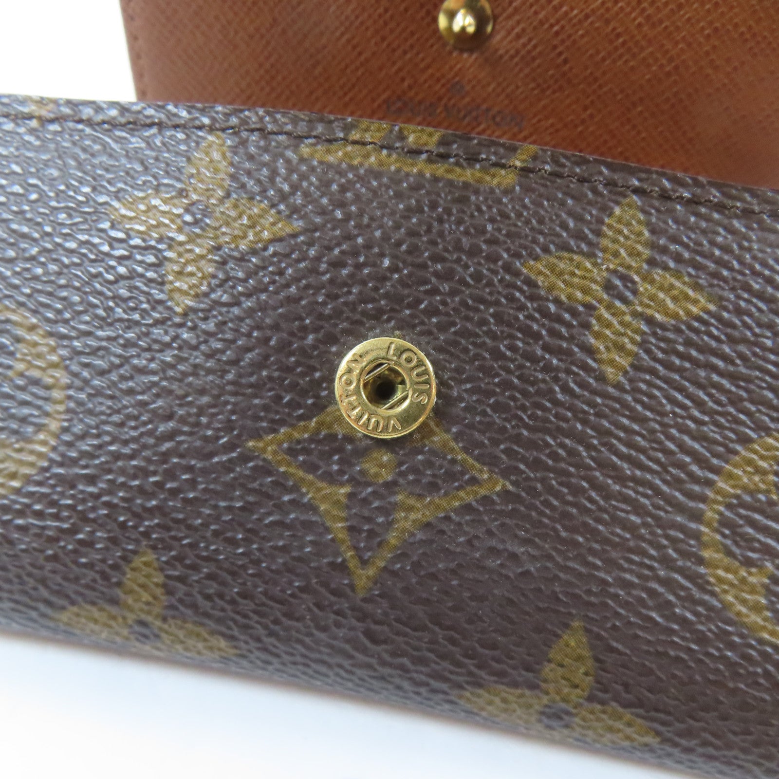 LOUIS VUITTON Monogram Key Case金扣鎖匙包啡色