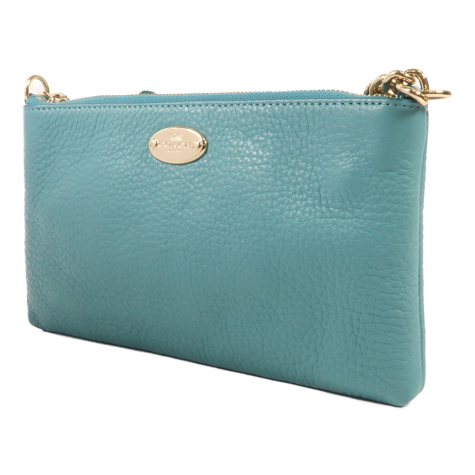 COACH 牛皮皮革Shoulder Bag金扣肩背袋