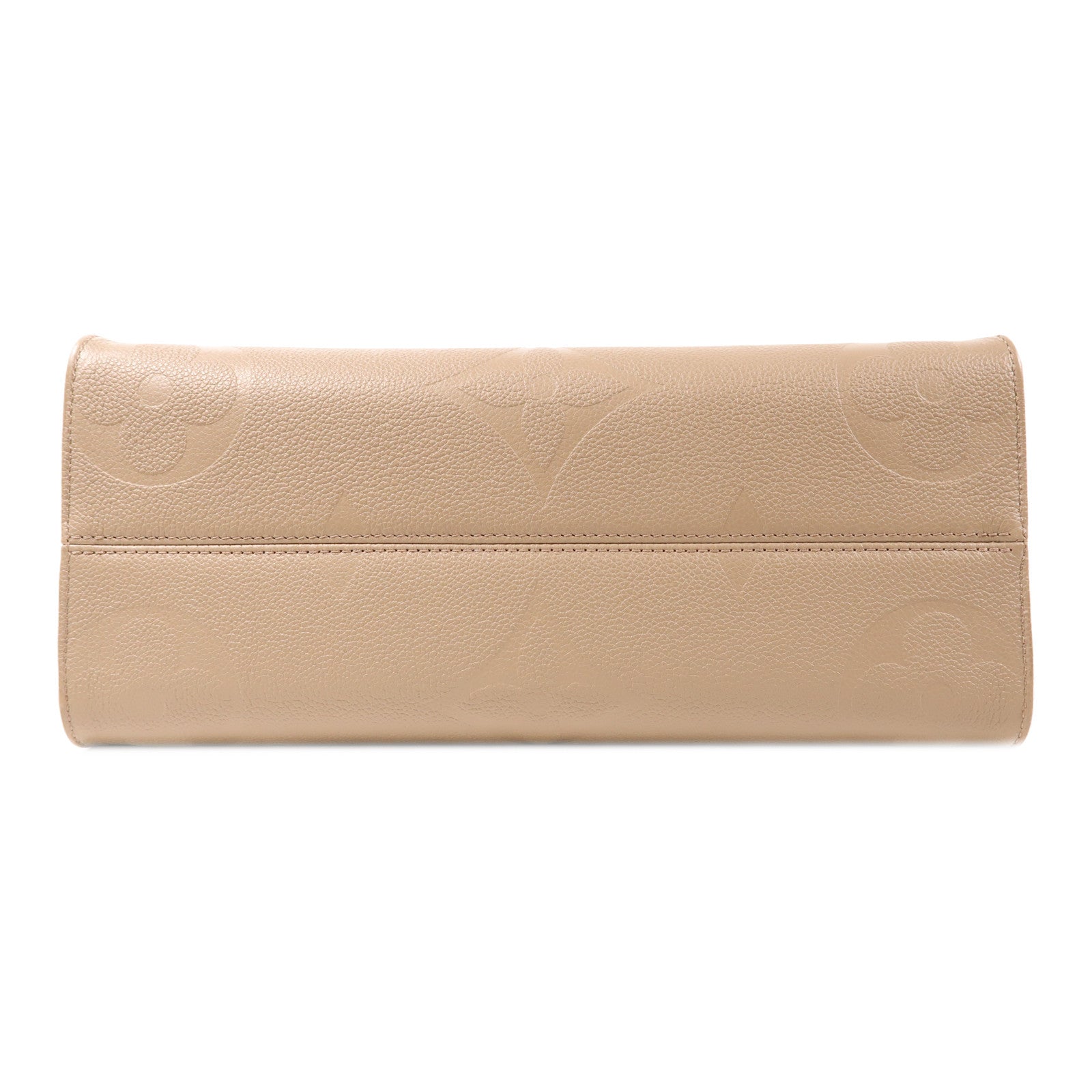 LOUIS VUITTON Monogram Empreinte OnTheGo MM金扣手挽肩背兩用袋米色
