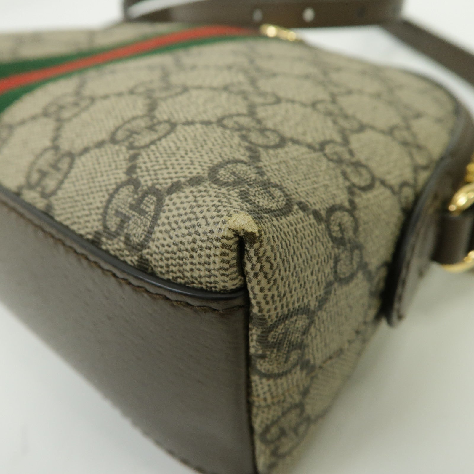 GUCCI 塗層帆布Ophidia GG Small金扣肩背袋啡色