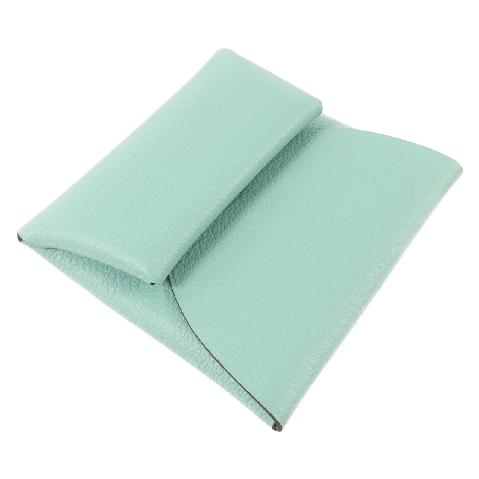 HERMES Evercolor皮革Bastia Change Purse零錢包Bleu Atoll