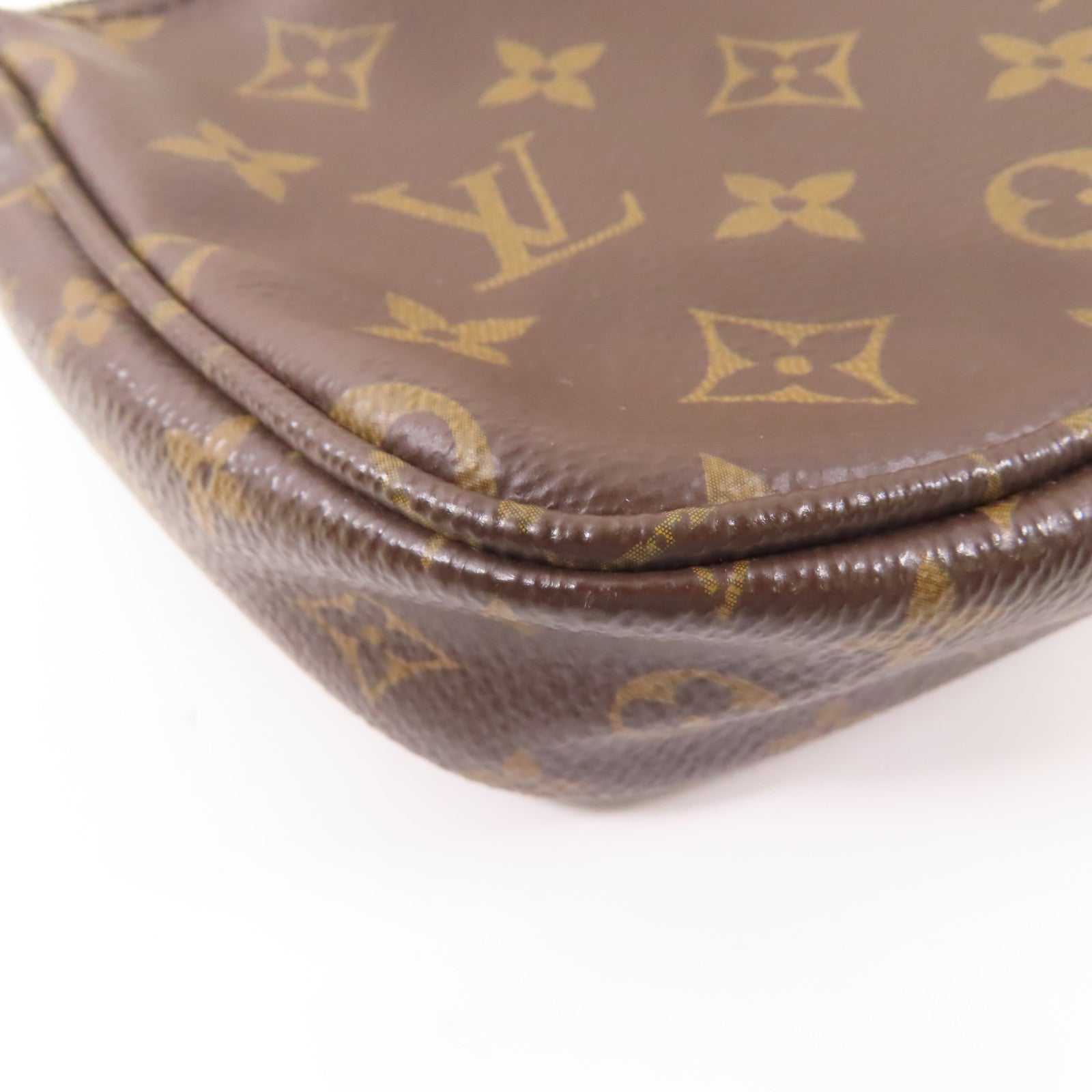 LOUIS VUITTON Monogram Multi Pochette Accessoires金扣肩背袋棕色
