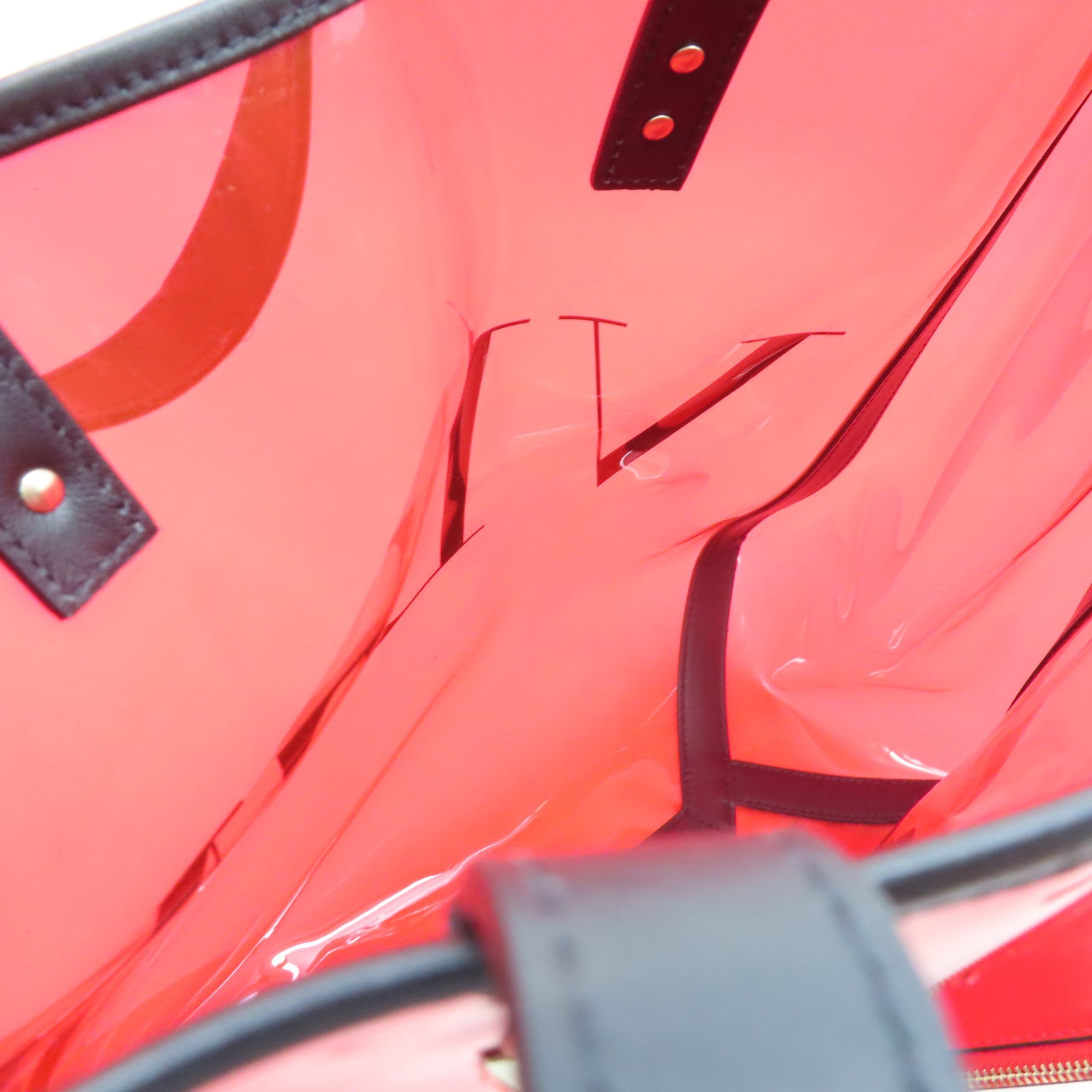 Valentino 【激減優惠】PVC Tote Bag銀扣手挽袋紅色