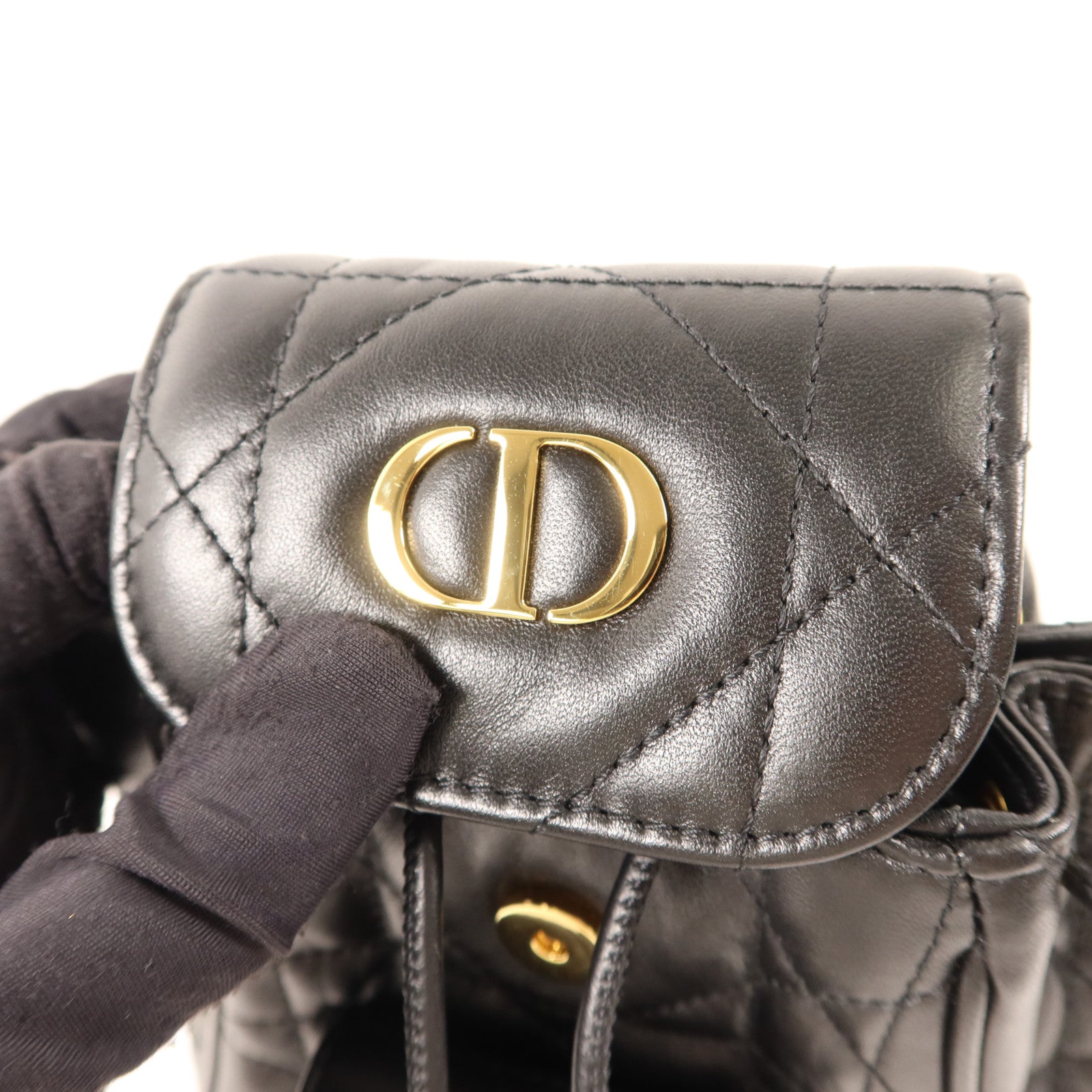 Dior 【激減優惠】羊皮皮革Caro Nano Backpack金扣背包