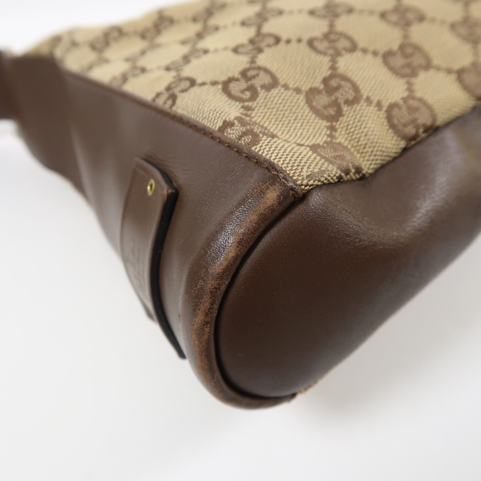 GUCCI 帆布Shoulder Bag金扣肩背袋啡色