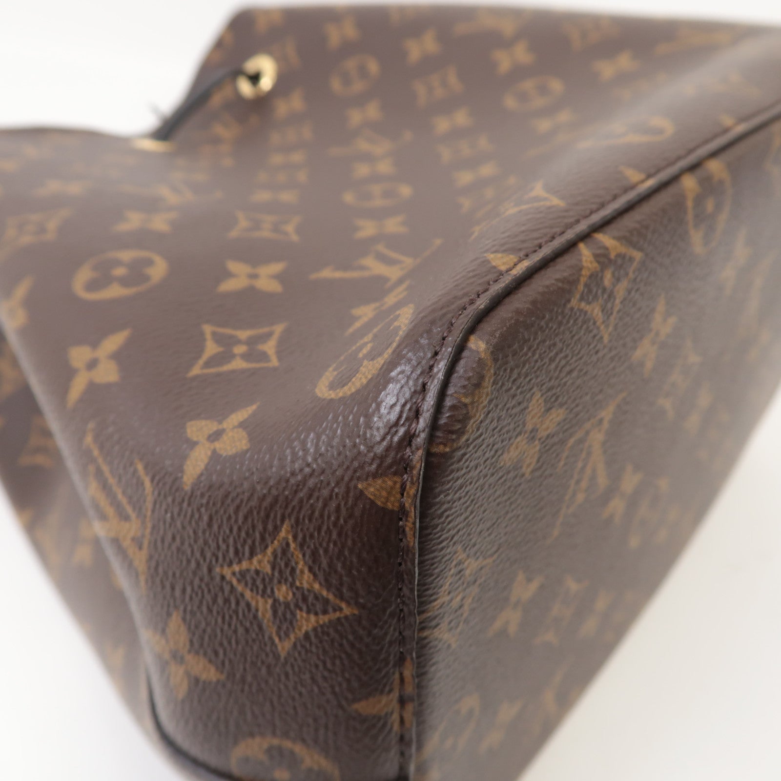 LOUIS VUITTON Monogram Neo Noe MM金扣肩背袋啡色/黑色