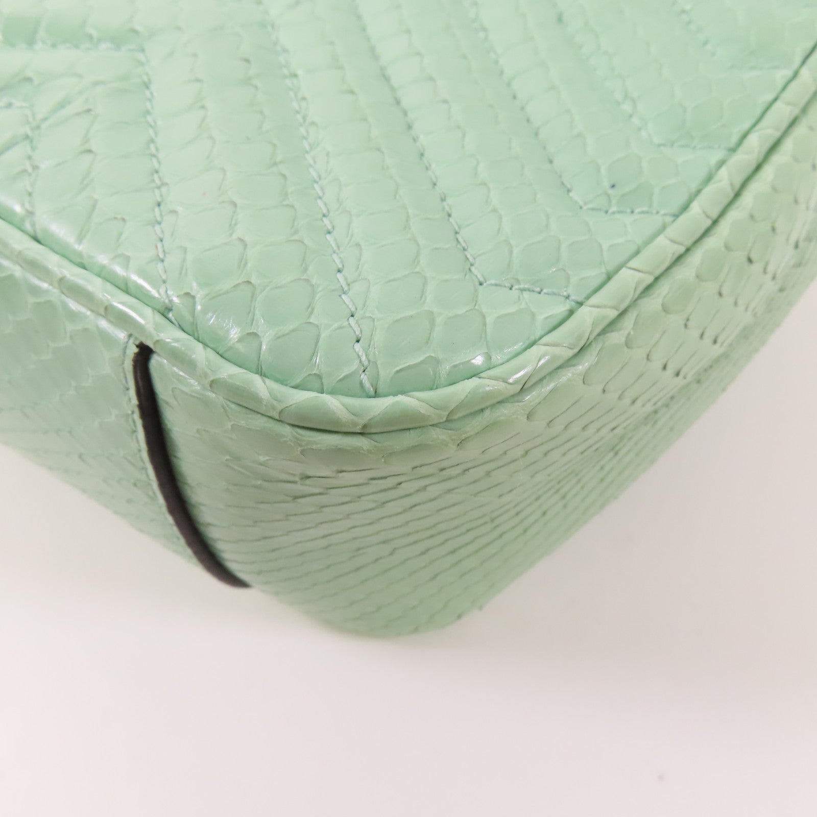 GUCCI 【激減優惠】蛇皮皮革GG Marmont銀扣鏈帶手挽肩背兩用袋