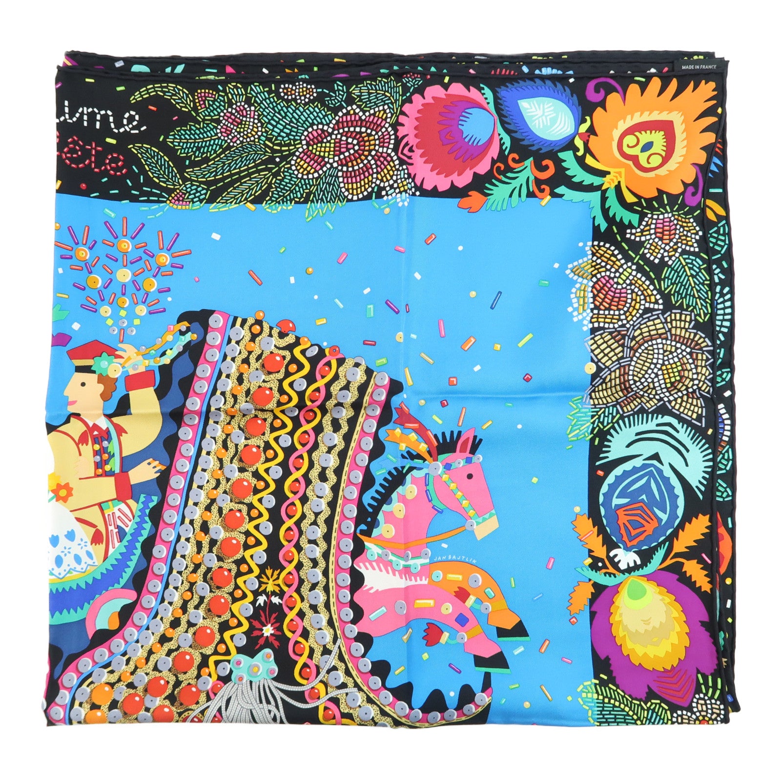HERMES Scarf 90X90 Silk Multicolor