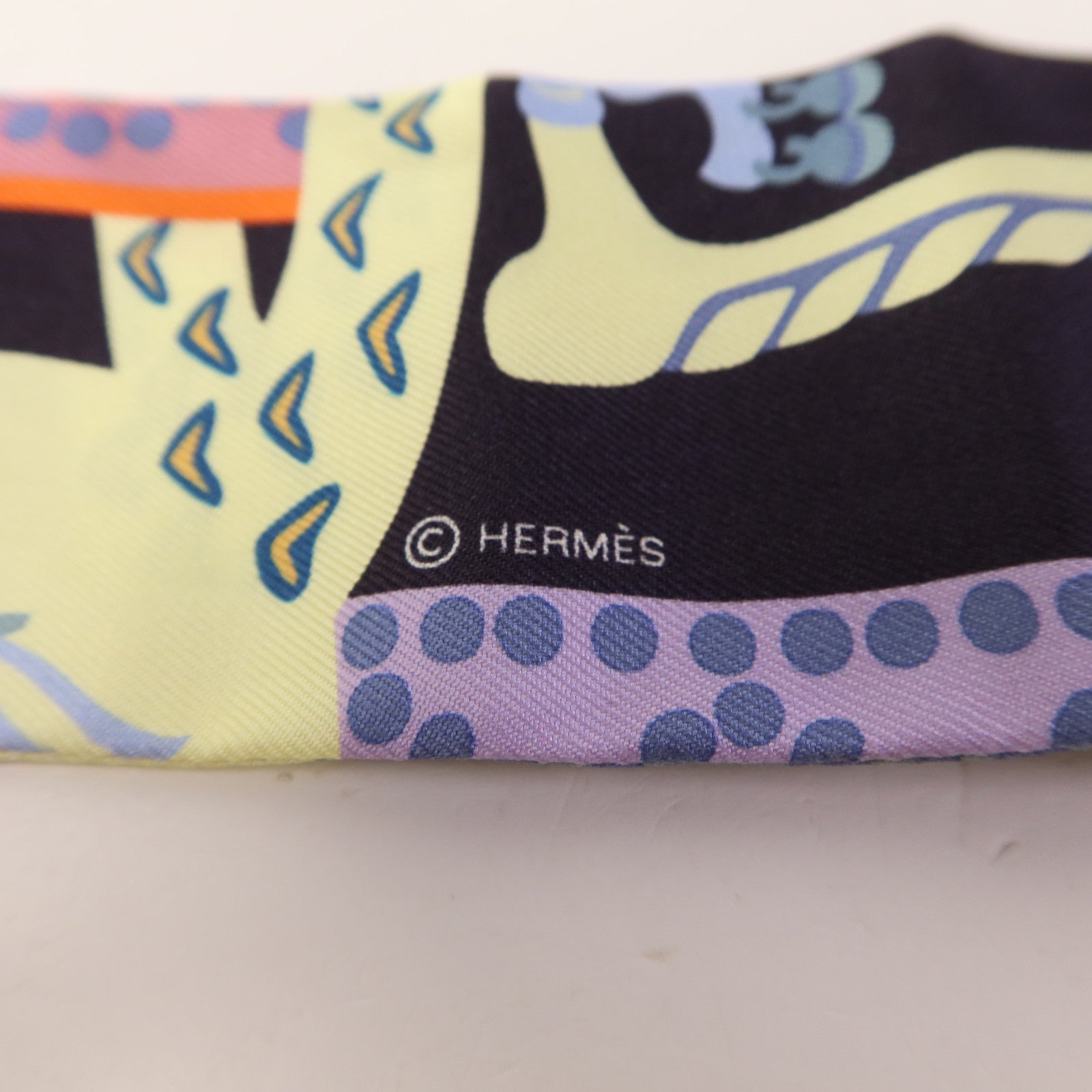HERMES 絲質Twilly絲巾Multicolor